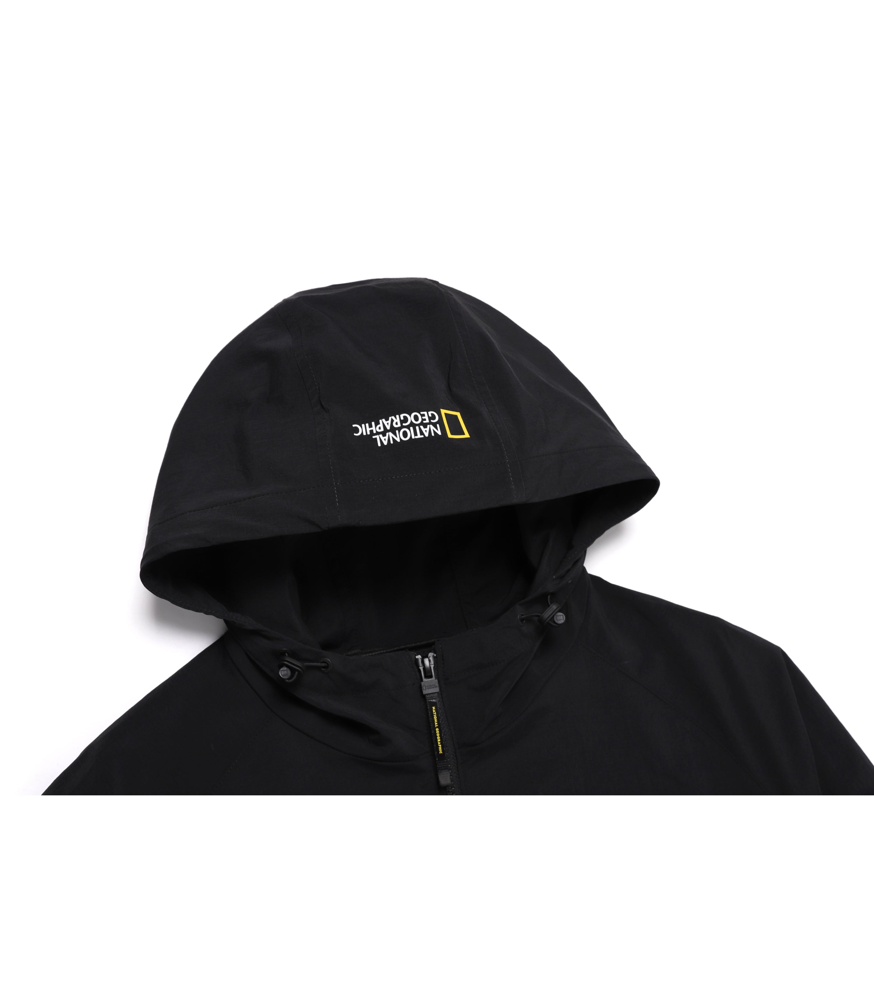 Women's CYGNUS Woven Stretch Full Zip Up Hooded Jacket<br>CARBON BLACK