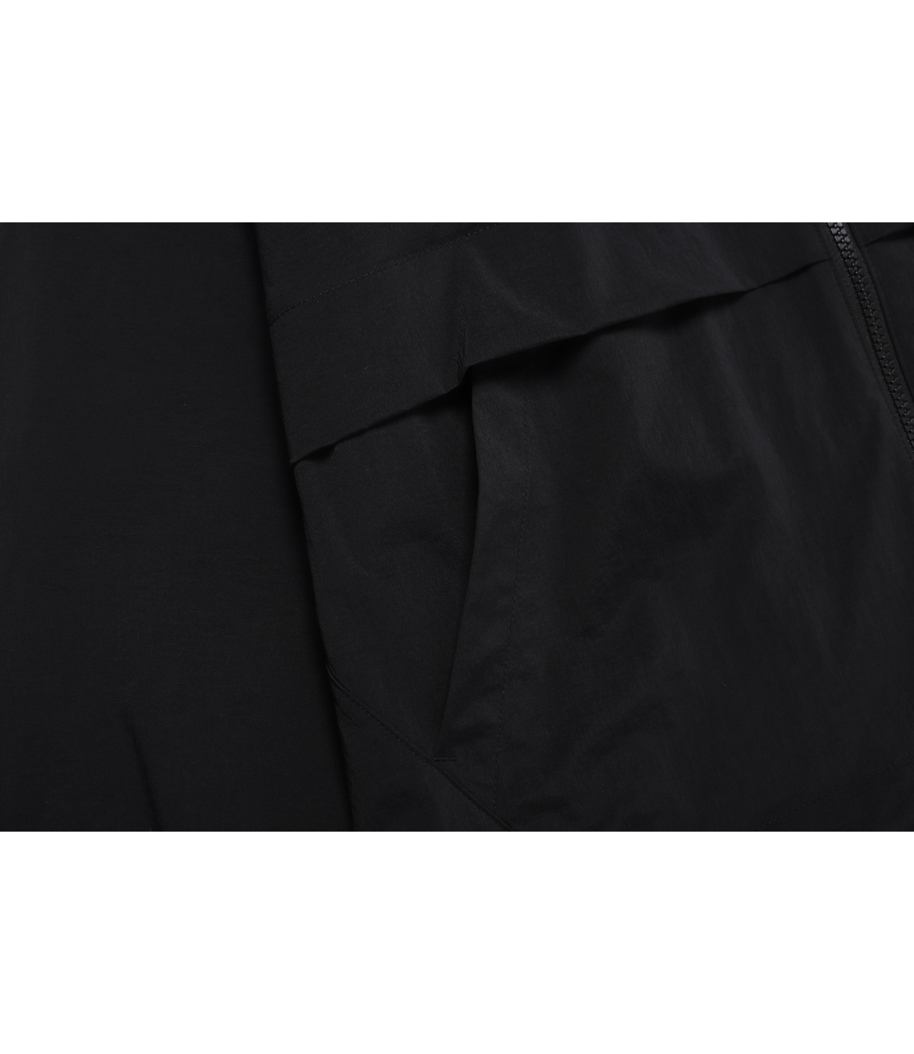 Women's CYGNUS Woven Stretch Full Zip Up Hooded Jacket<br>CARBON BLACK