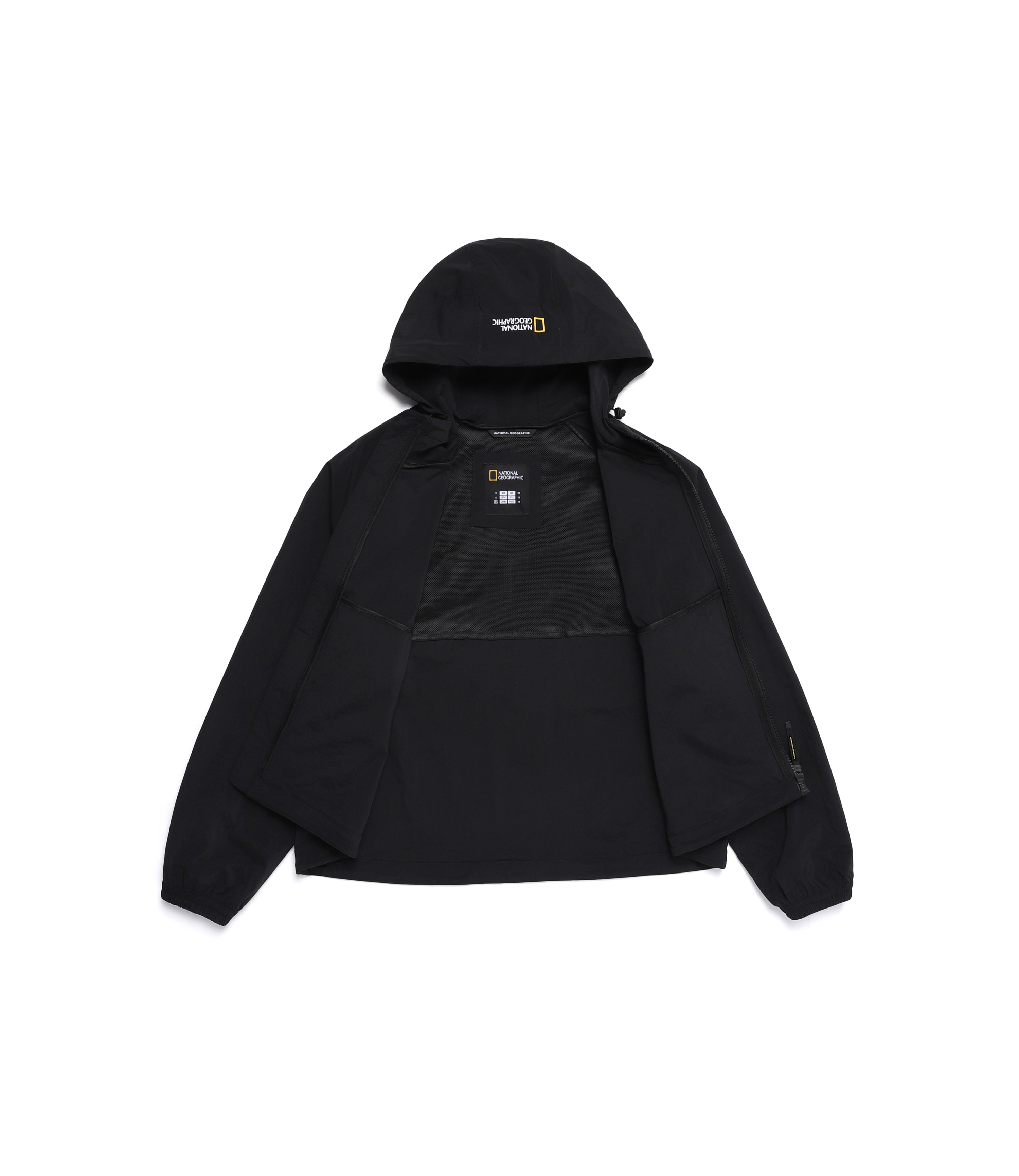 Women's CYGNUS Woven Stretch Full Zip Up Hooded Jacket<br>CARBON BLACK