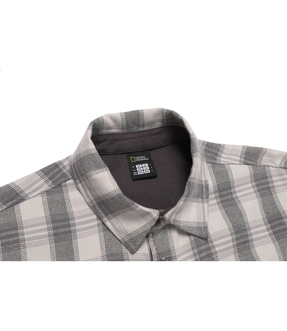 Unisex Flannel Check Shirt<br>WOOD GREY
