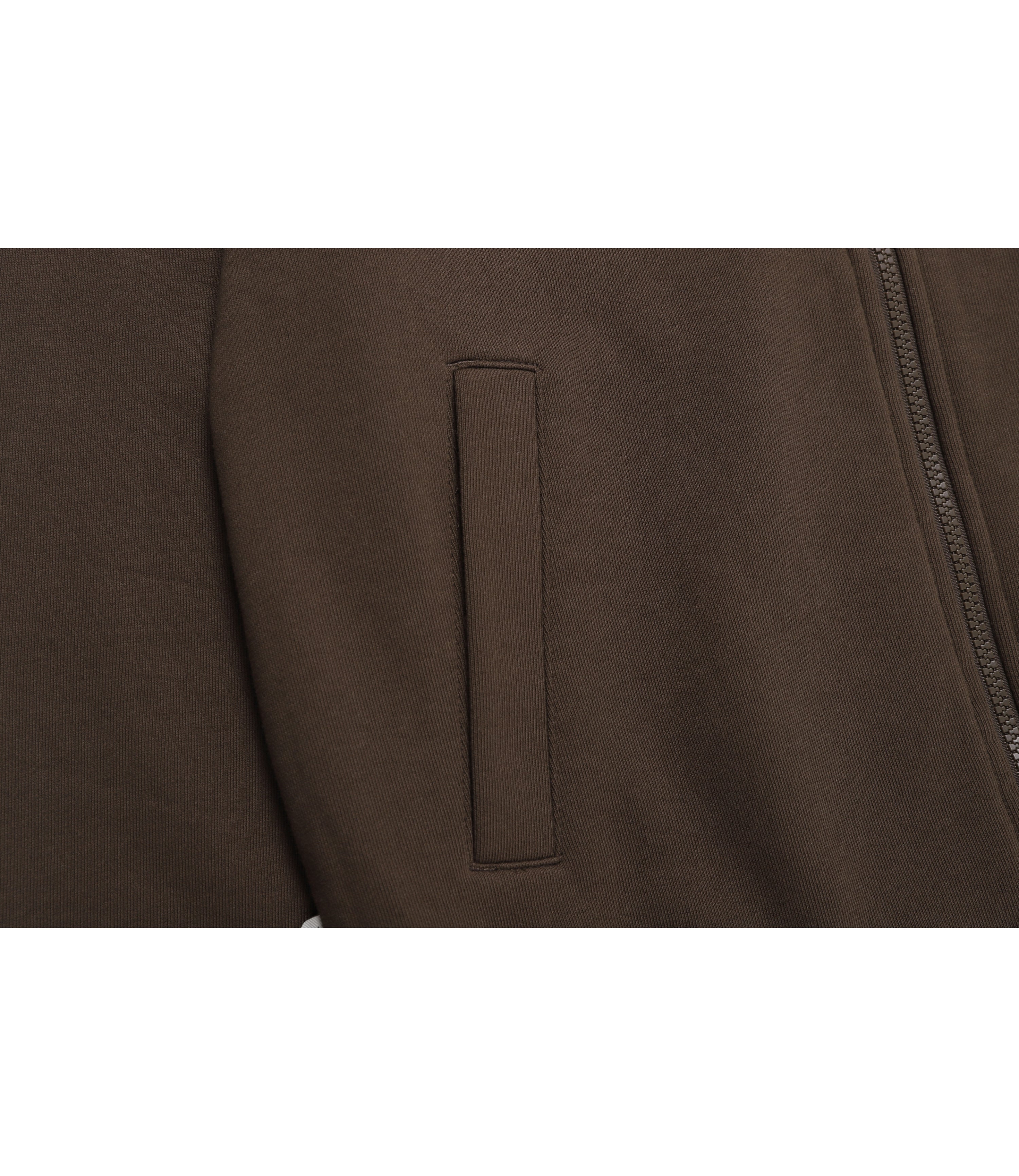 Unisex Animal Patch Full Zip-Up Hoodie<br>BROWN