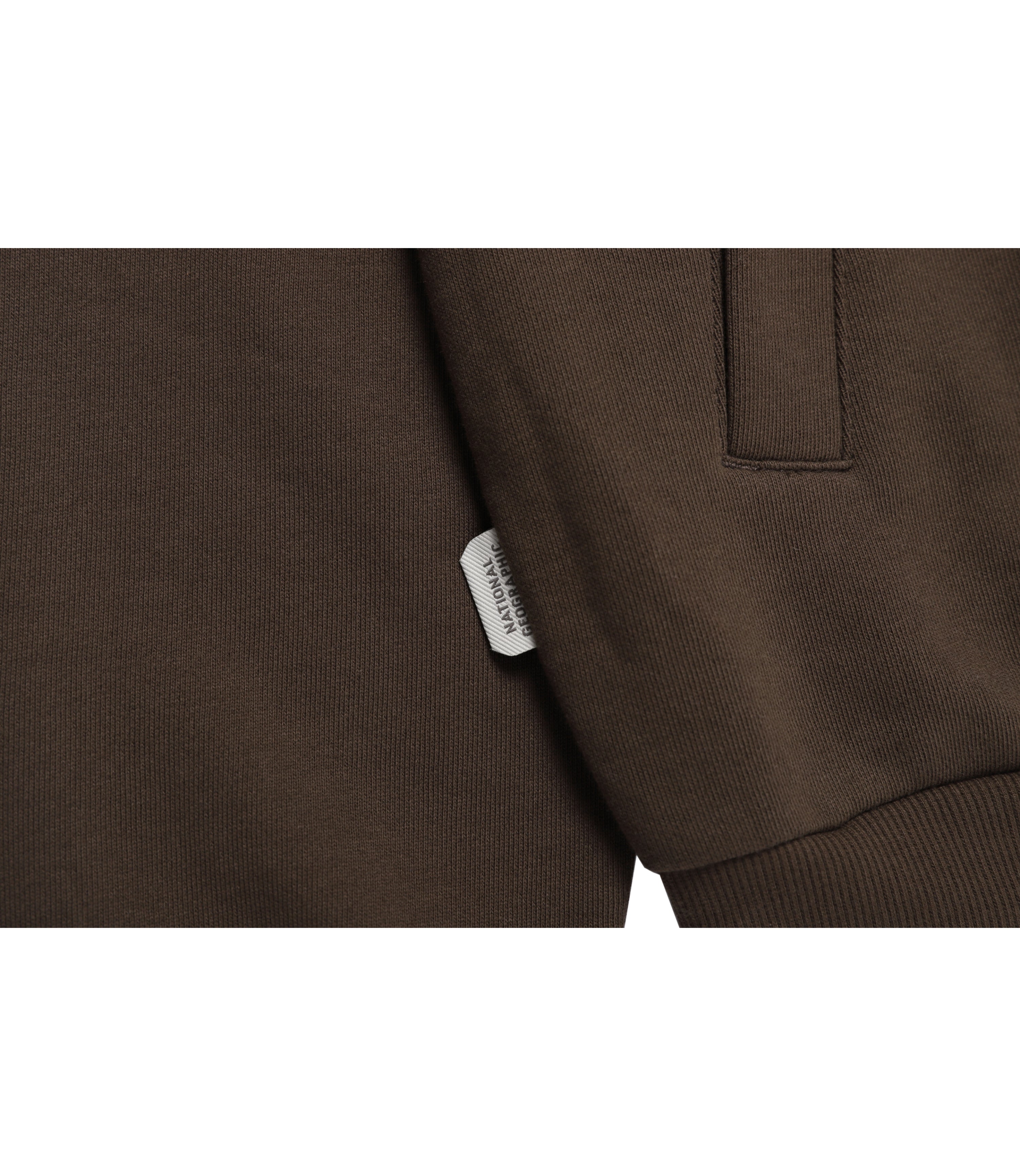 Unisex Animal Patch Full Zip-Up Hoodie<br>BROWN