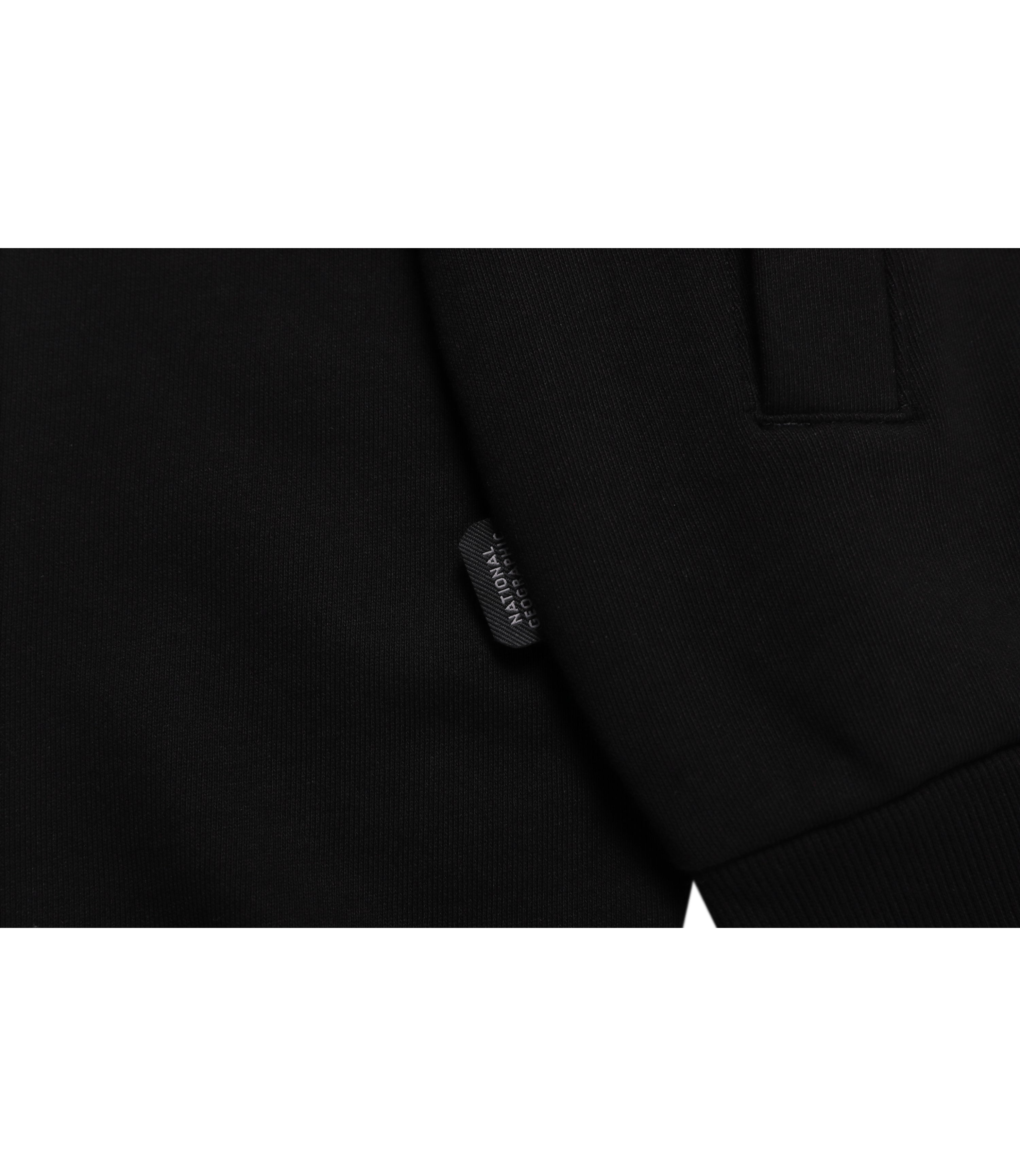 Unisex Animal Patch Full Zip-Up Hoodie<br>BLACK