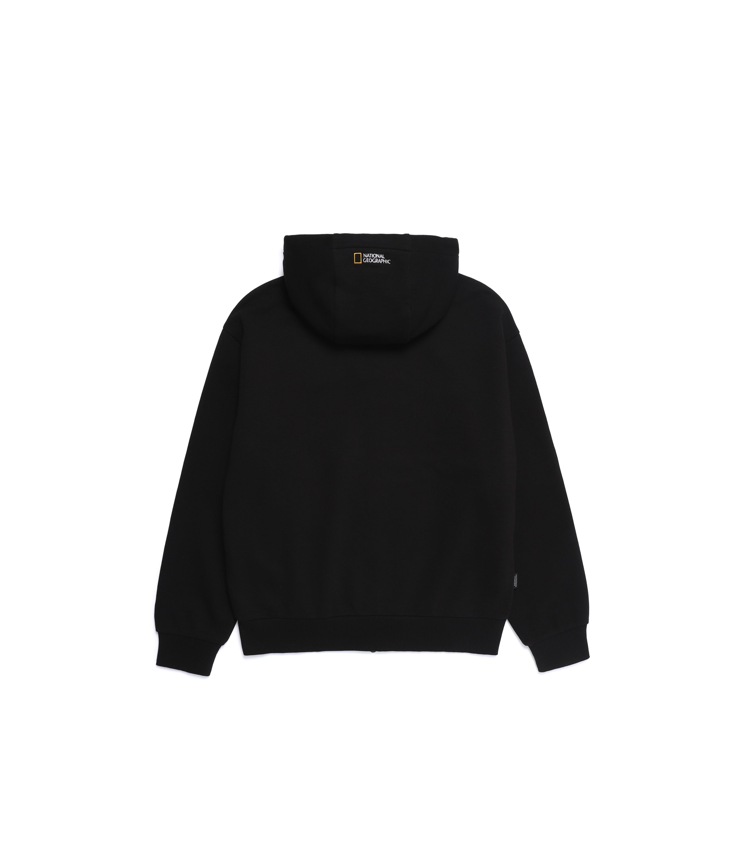 Unisex Animal Patch Full Zip-Up Hoodie<br>BLACK