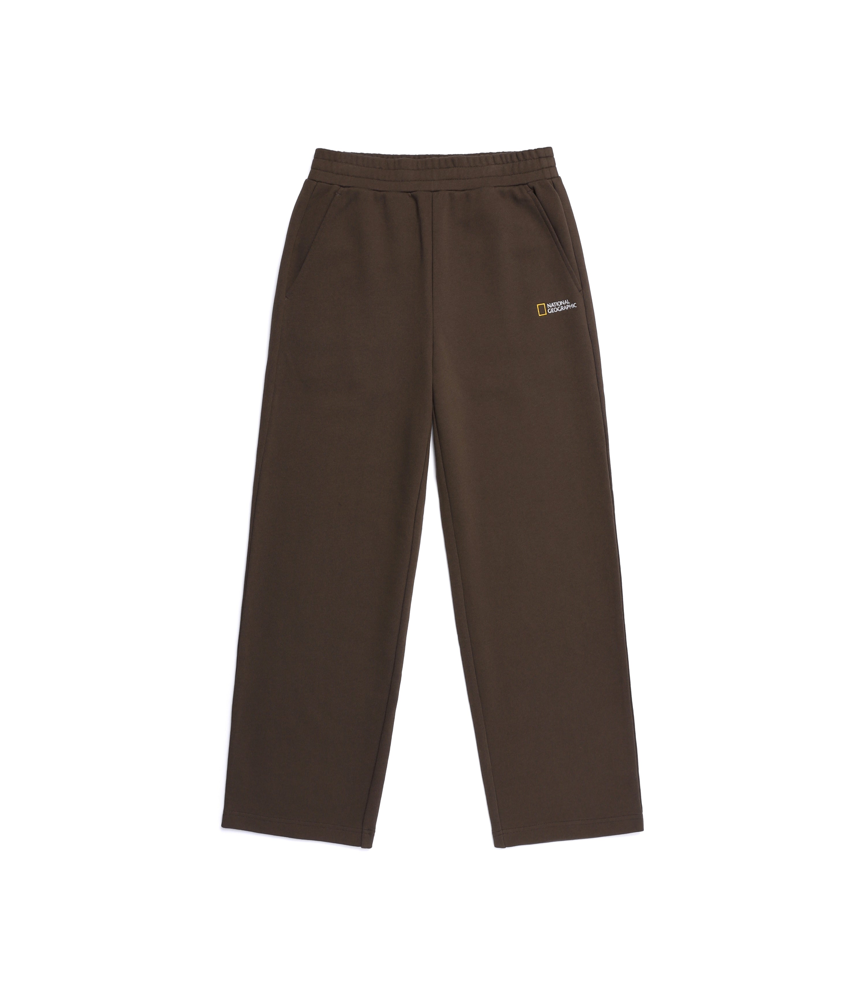 Unisex Animal Patch Training Straight Pants<br>BROWN