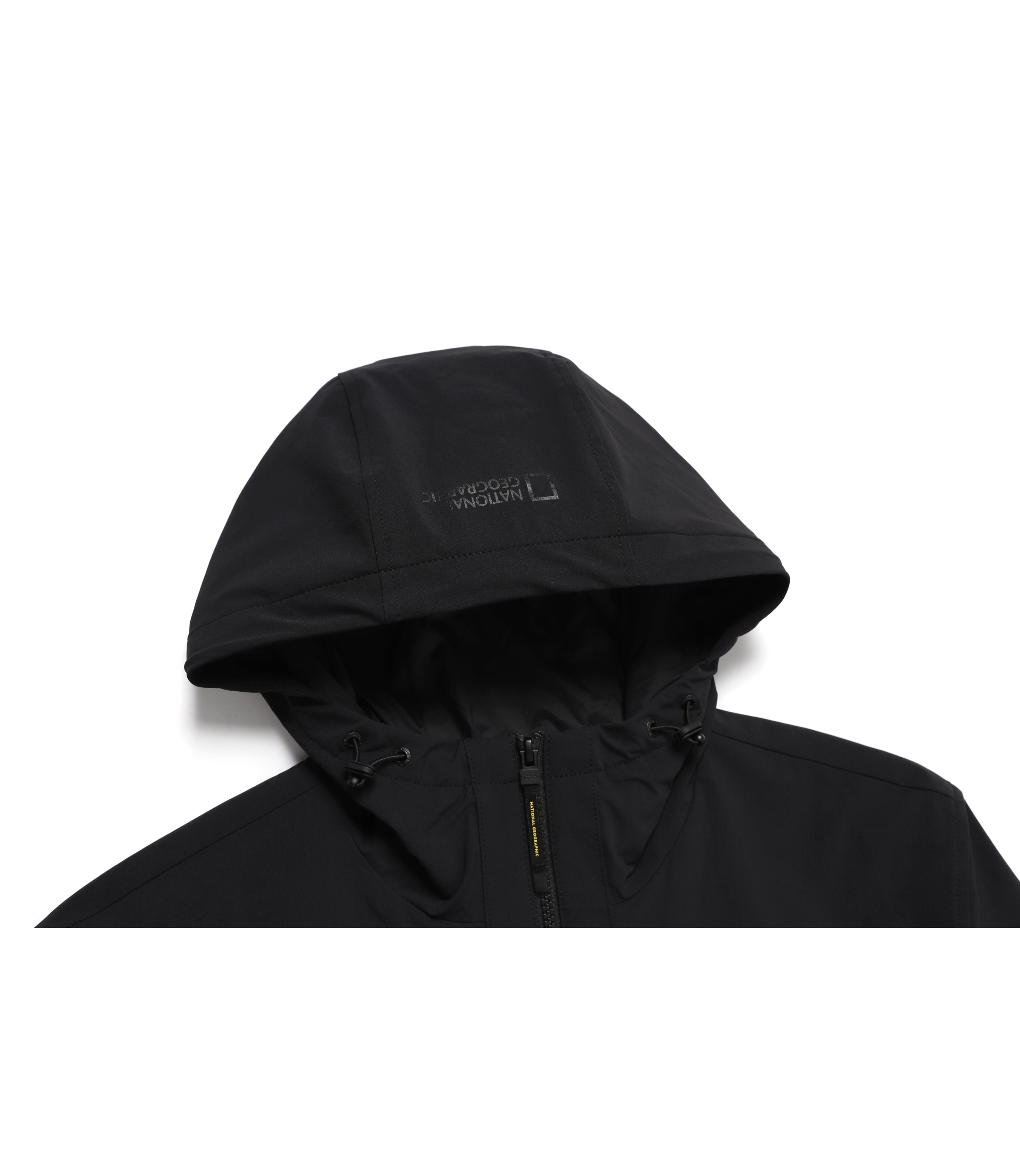 Unisex ARCHELON Stretched Woven Zip-Up Hoodie<br>CARBON BLACK