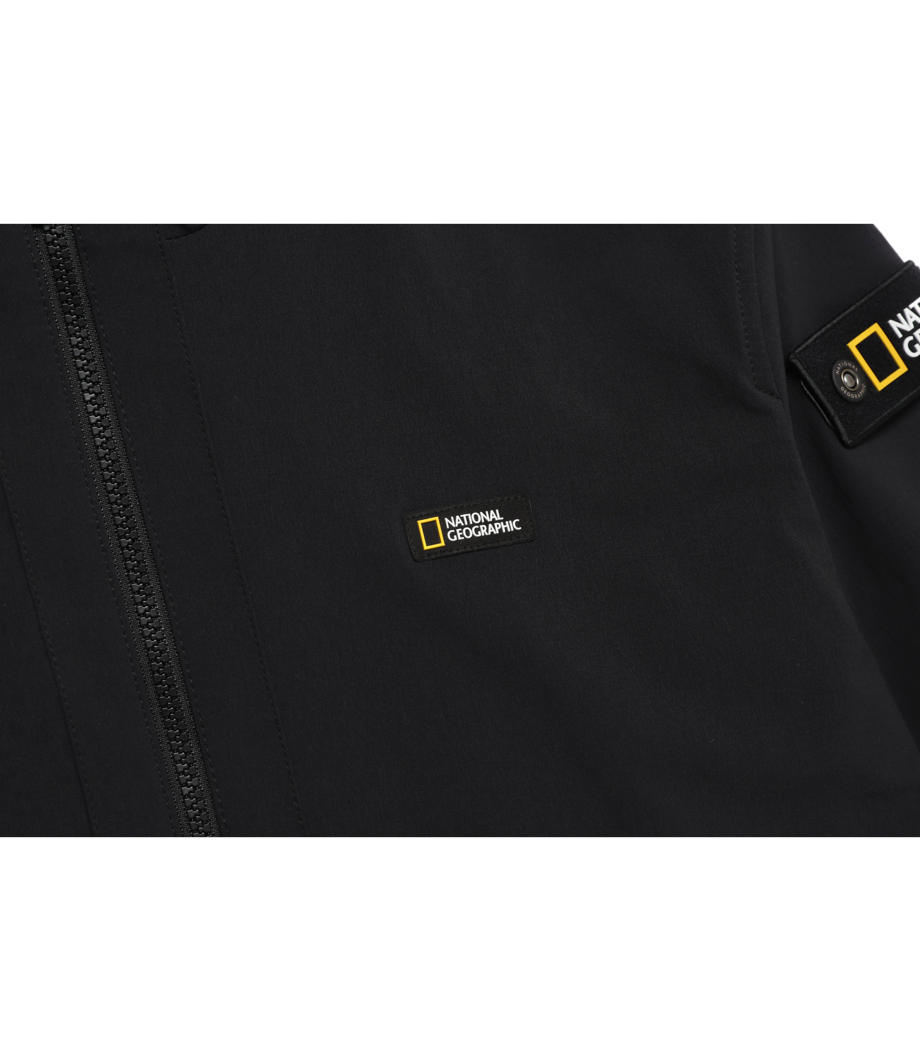 Unisex ARCHELON Stretched Woven Zip-Up Hoodie<br>CARBON BLACK