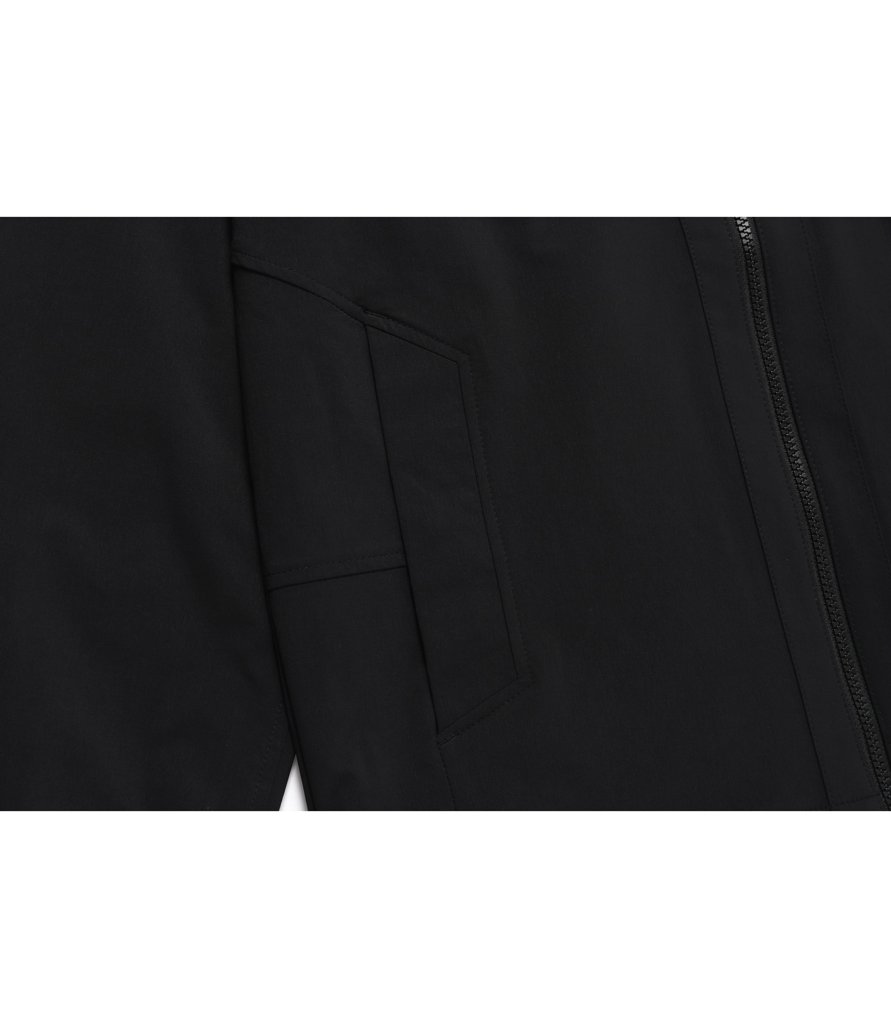 Unisex ARCHELON Stretched Woven Zip-Up Hoodie<br>CARBON BLACK
