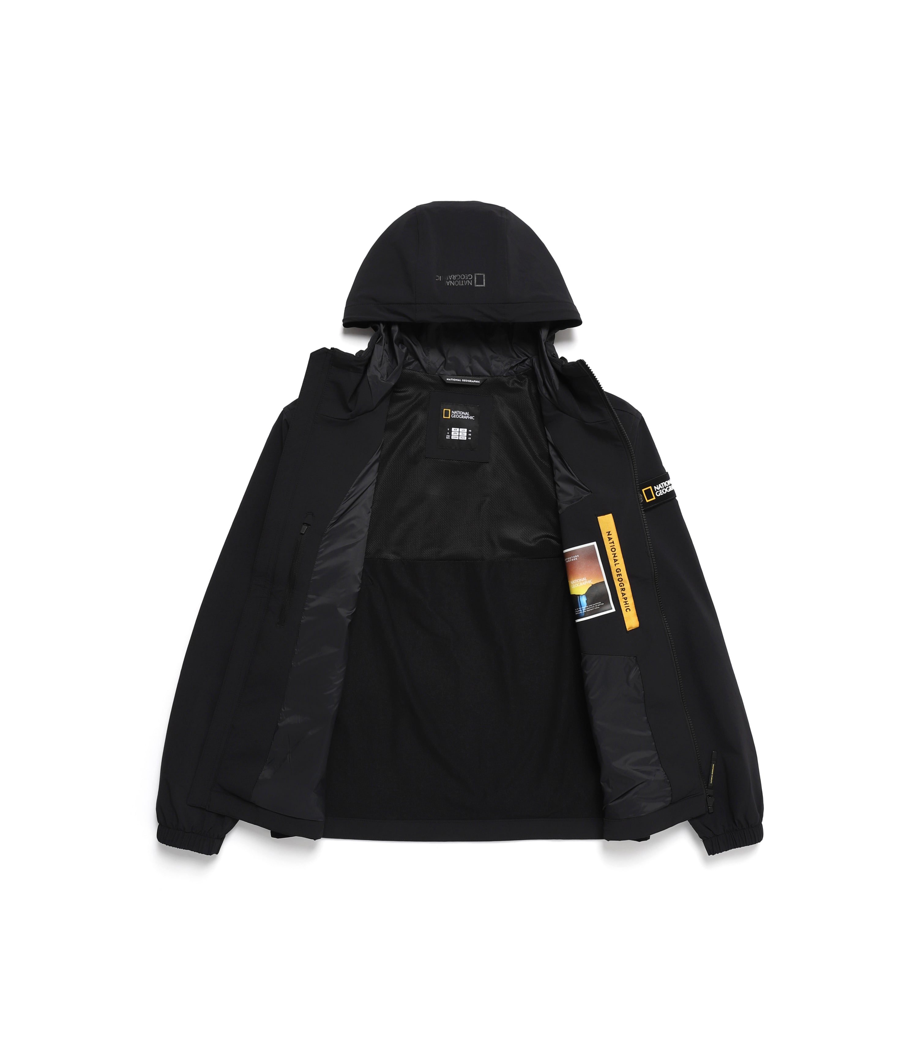 Unisex ARCHELON Stretched Woven Zip-Up Hoodie<br>CARBON BLACK