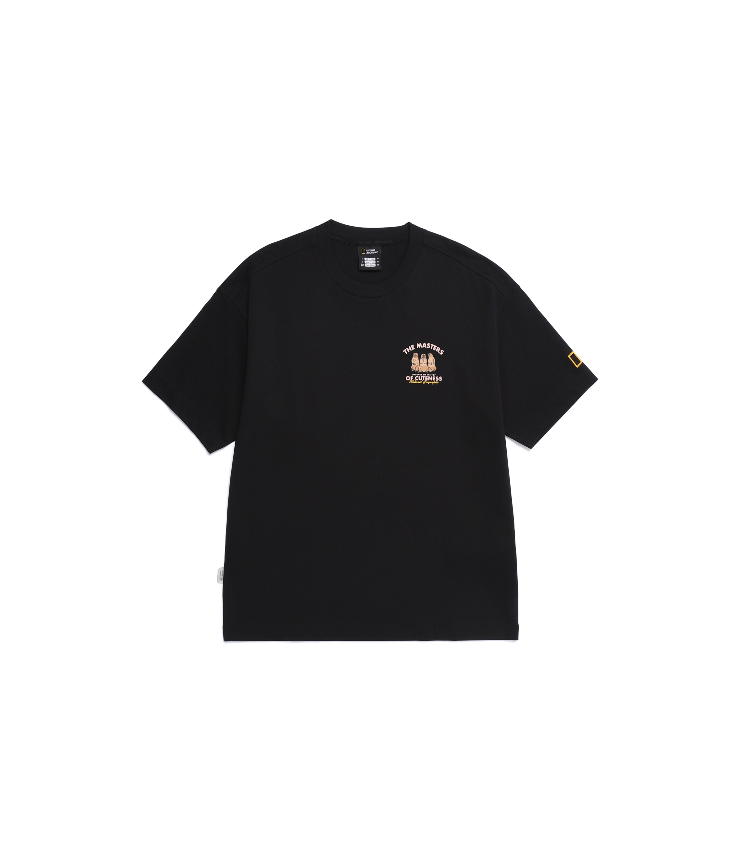 Unisex Animal Patch Short Sleeve Tee<br>BLACK