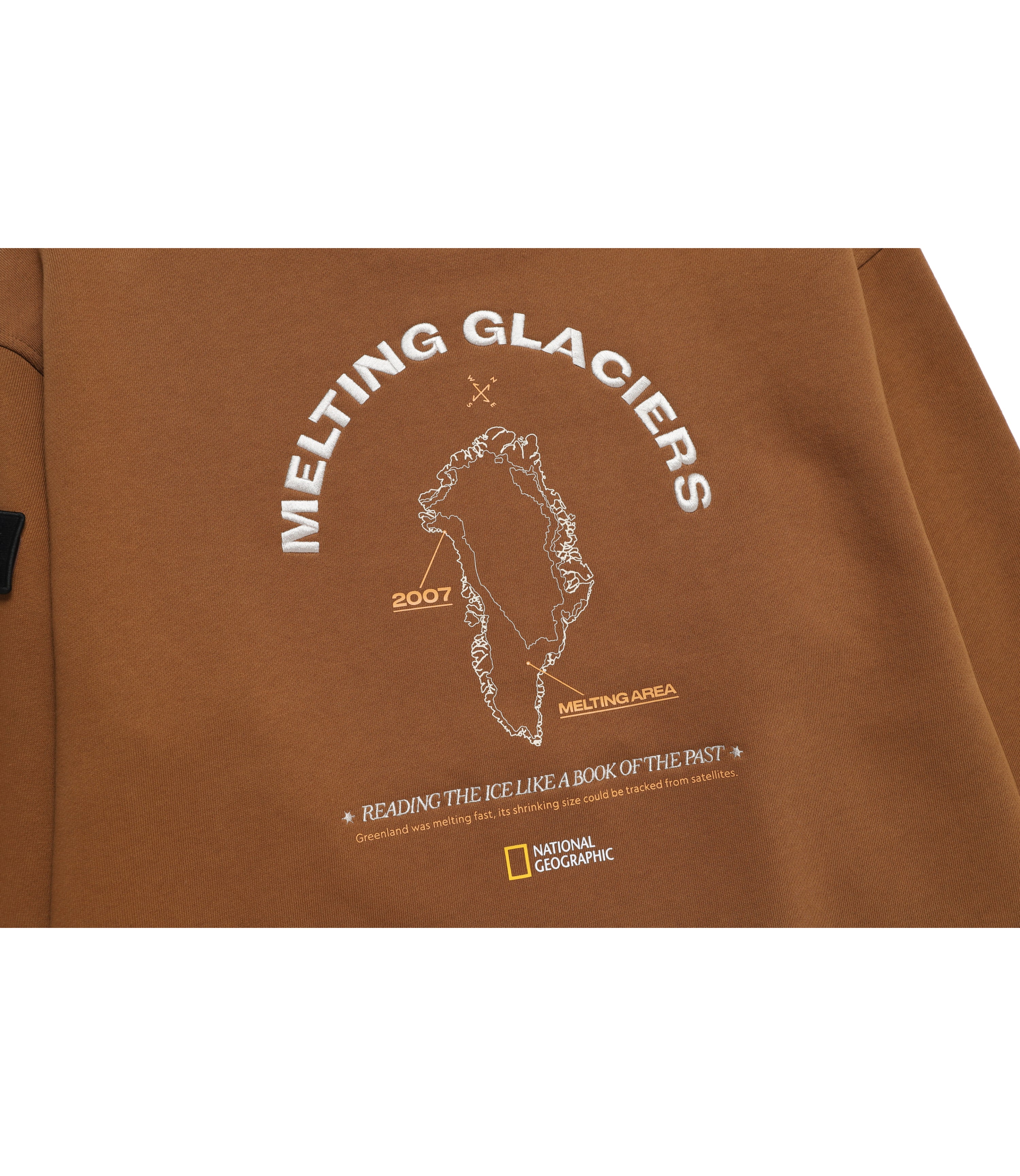Unisex Glacier Concept Graphic Semi-Oversize Sweatshirt<br>TAN