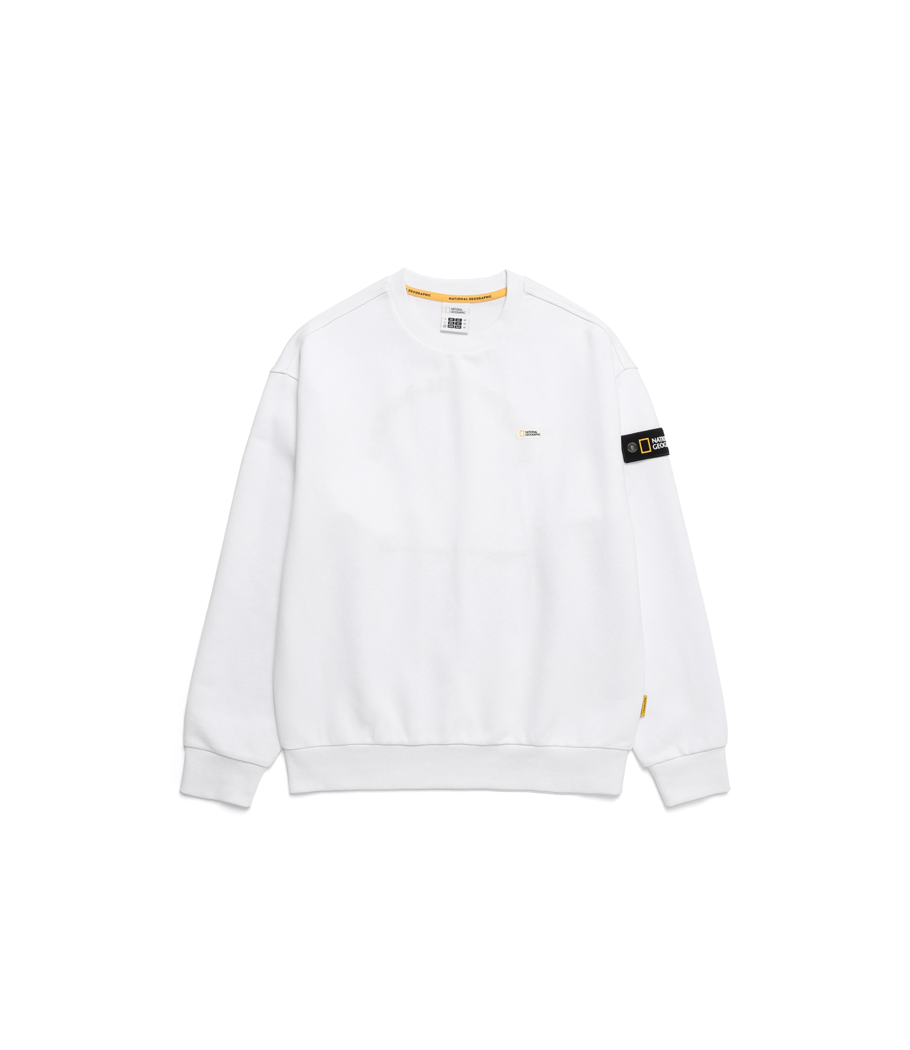 Unisex Glacier Concept Graphic Semi-Oversize Sweatshirt<br>WHITE