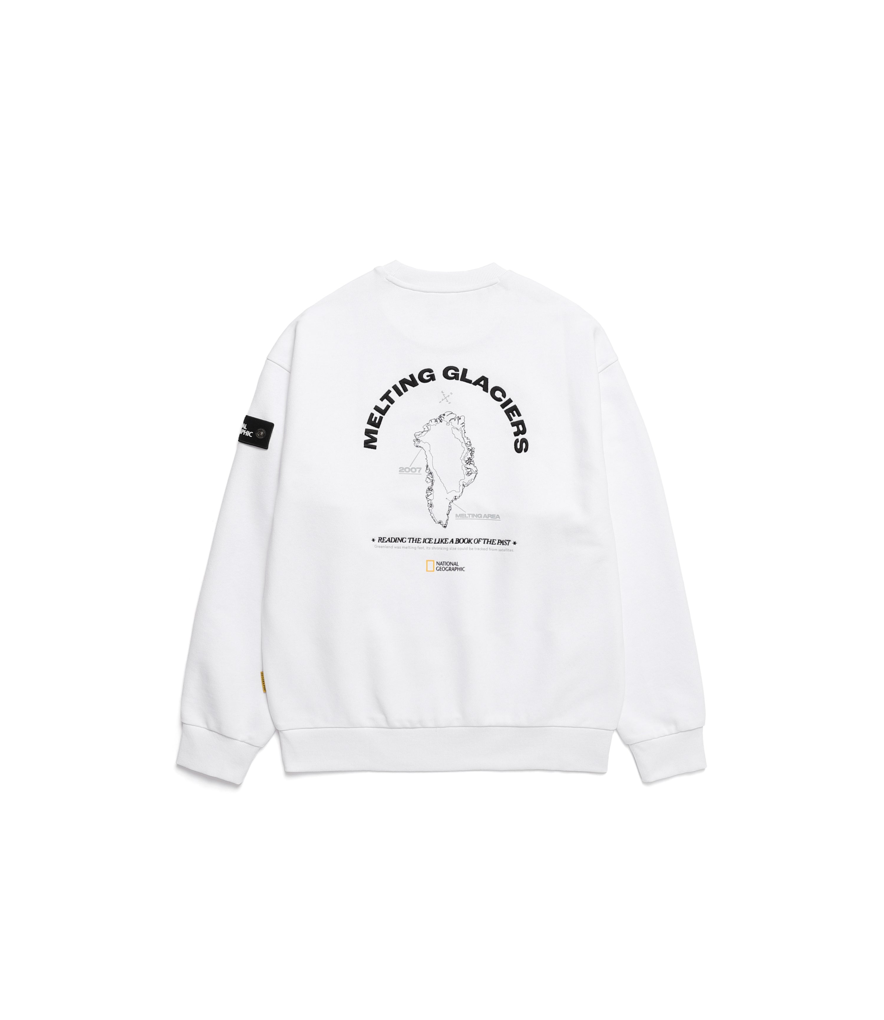 Unisex Glacier Concept Graphic Semi-Oversize Sweatshirt<br>WHITE
