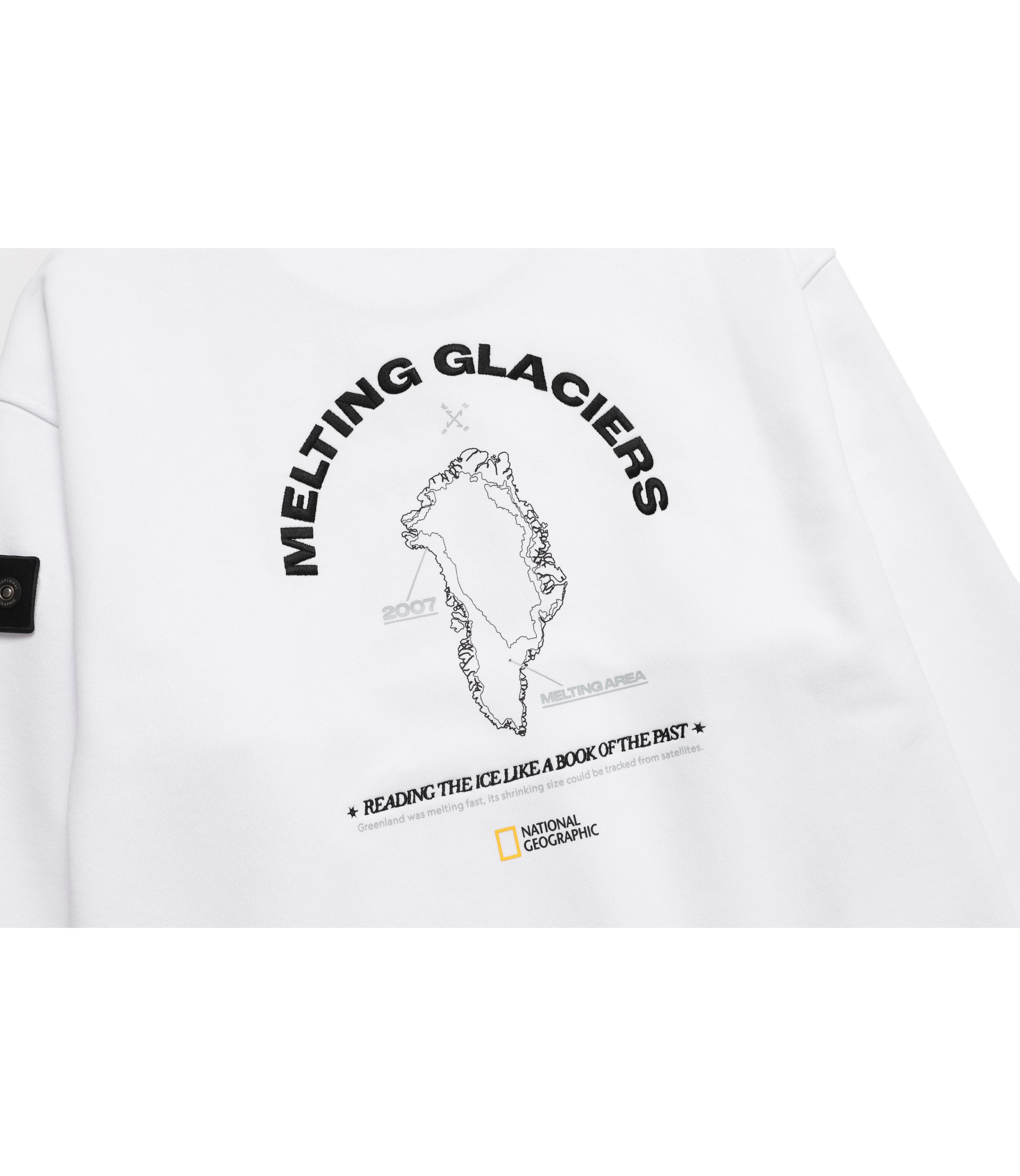 Unisex Glacier Concept Graphic Semi-Oversize Sweatshirt<br>WHITE