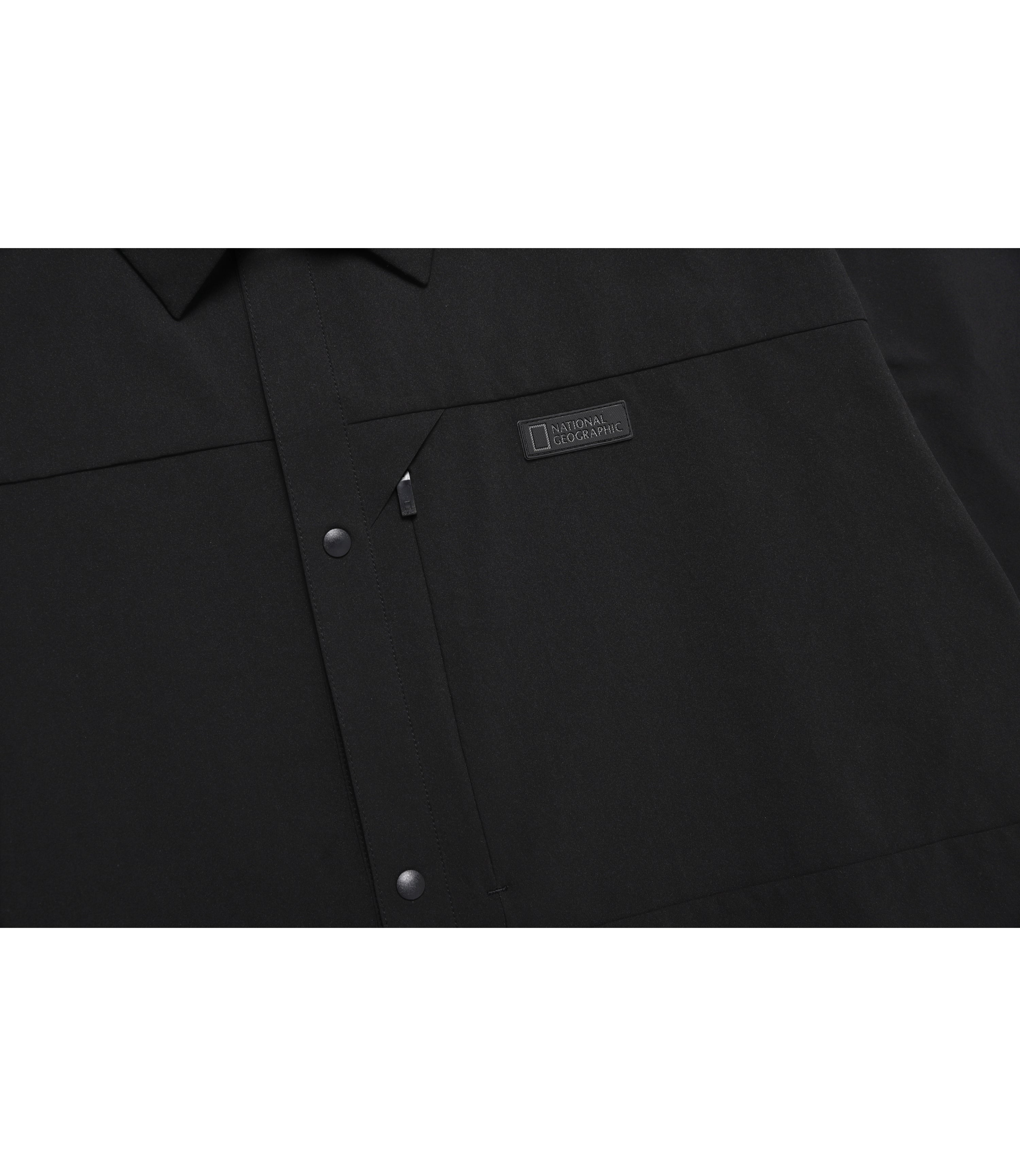 Men's Urban City Woven Semi-Over Fit Shirt<br>CARBON BLACK