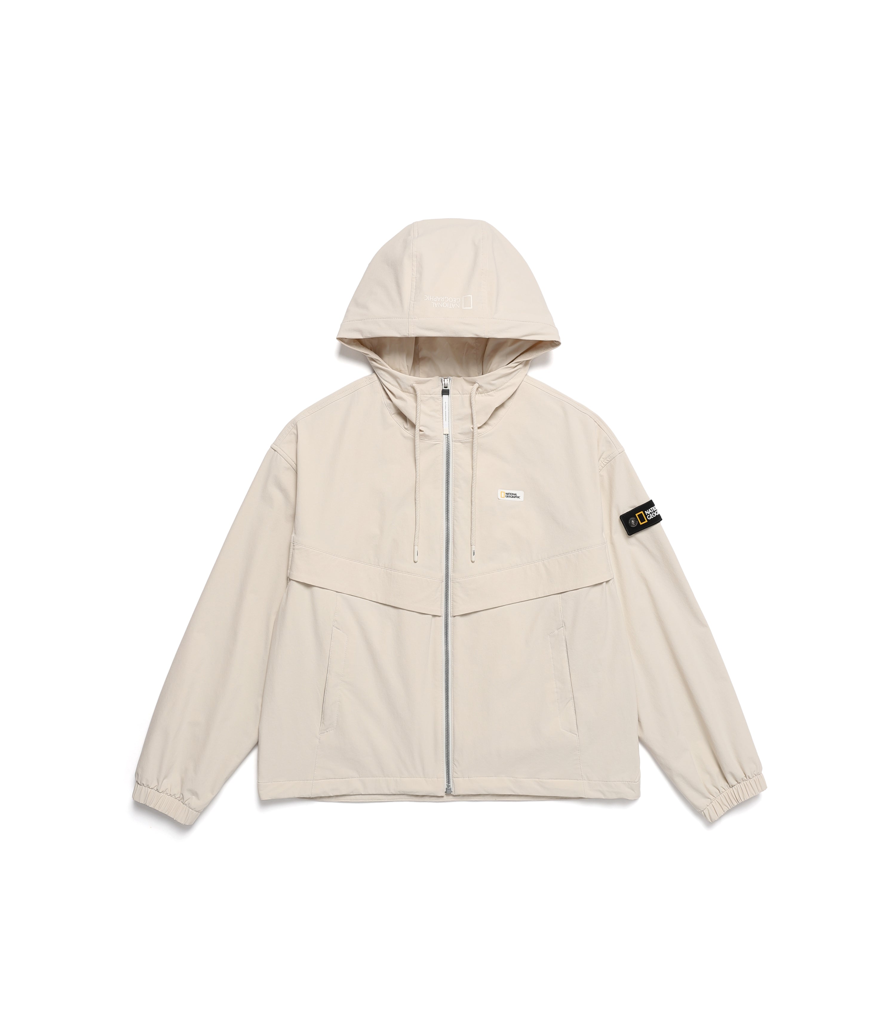 Women's ARCHELON Stretched Woven Hooded Zip-Up<br>LIGHT BEIGE