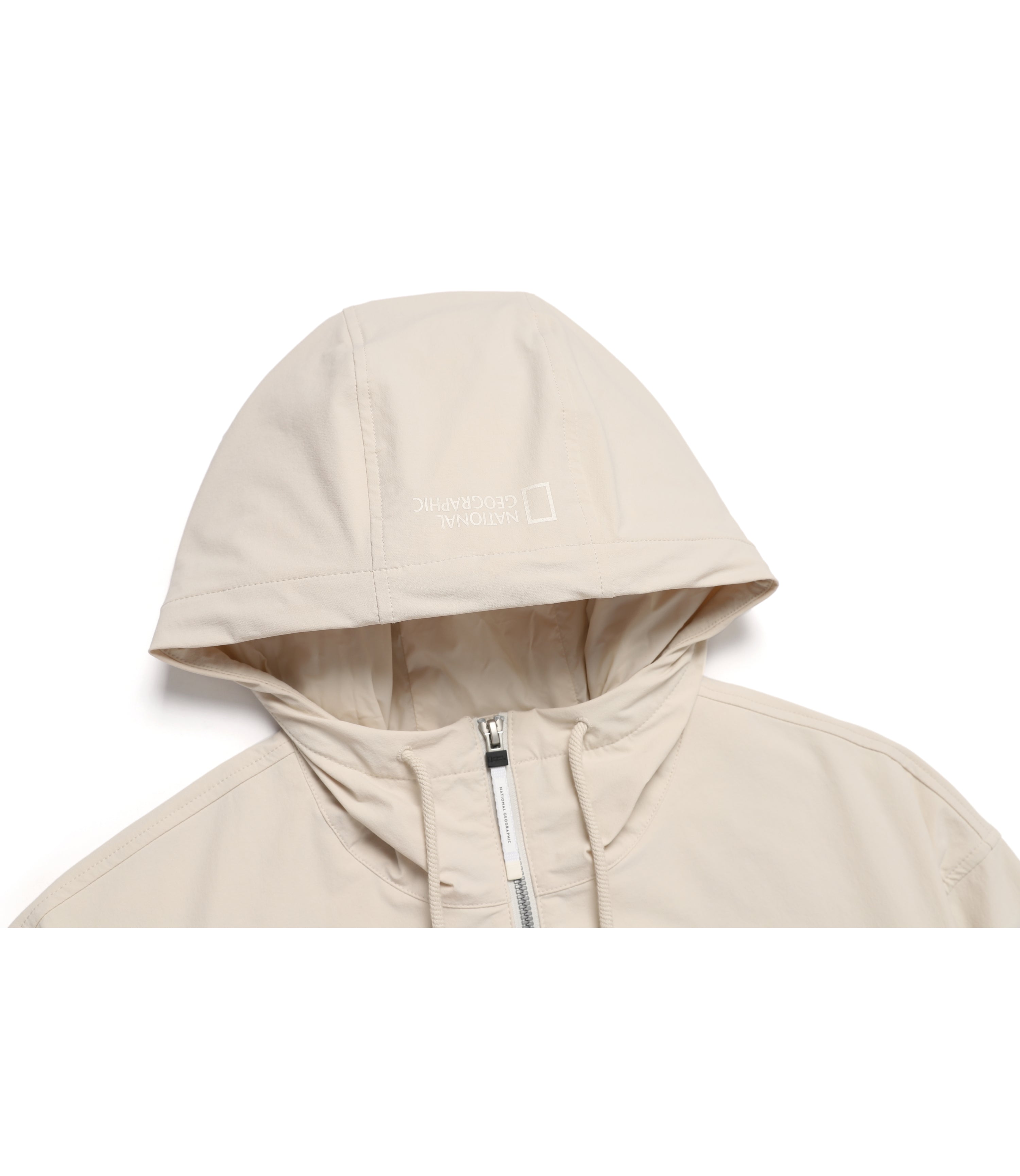 Women's ARCHELON Stretched Woven Hooded Zip-Up<br>LIGHT BEIGE
