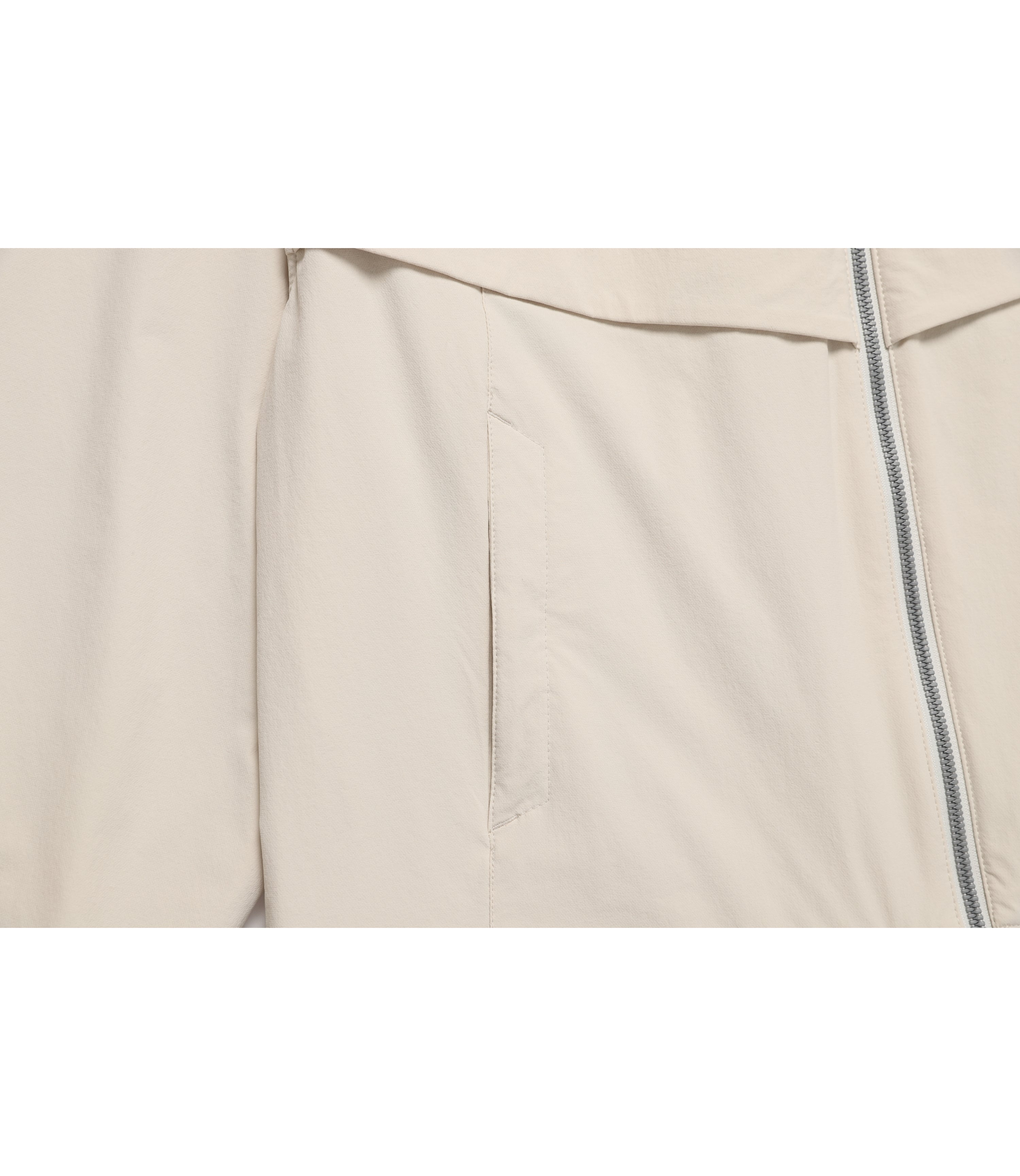 Women's ARCHELON Stretched Woven Hooded Zip-Up<br>LIGHT BEIGE