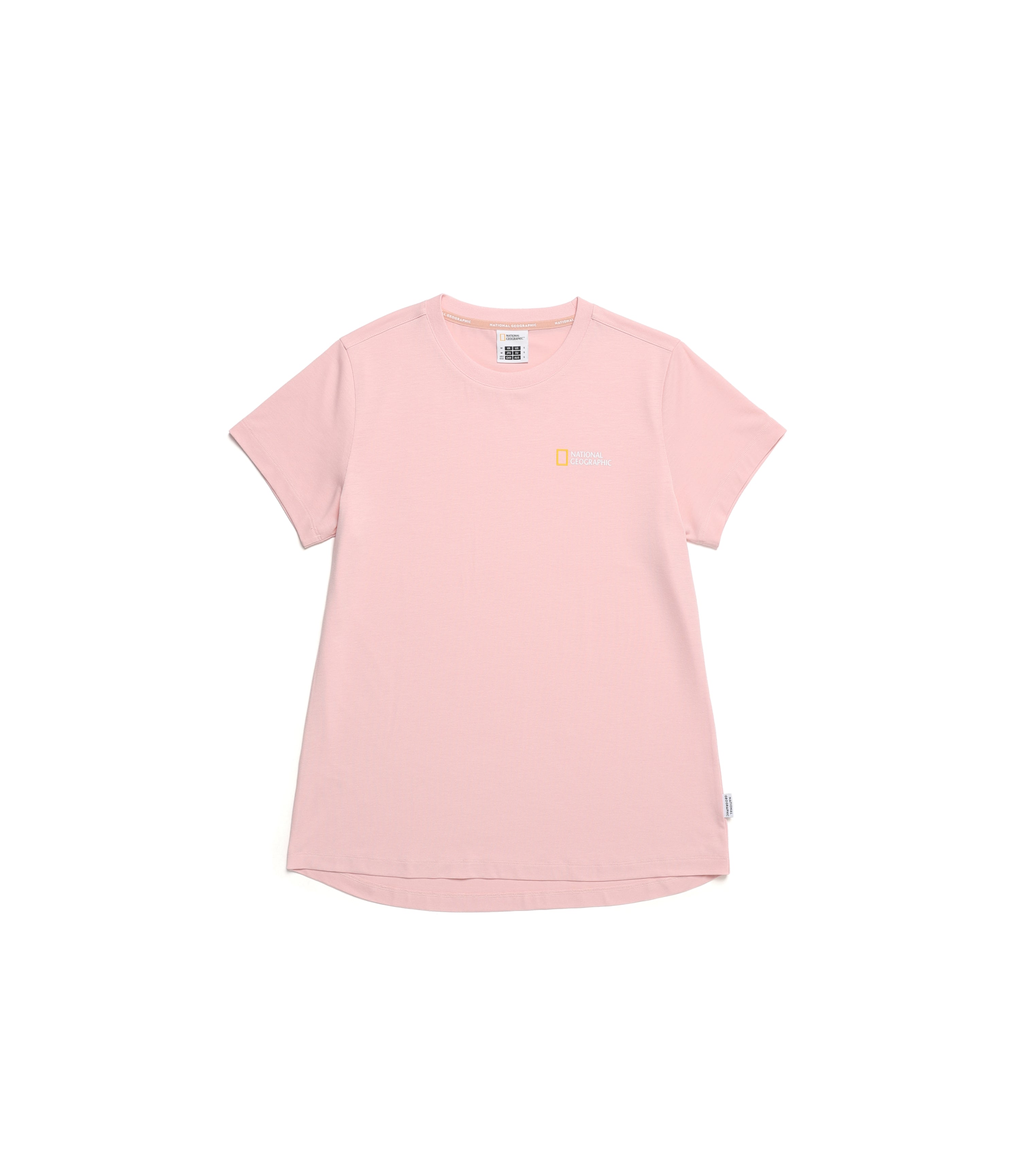 Women's FREERY Mid-Hip Length Short Sleeve Tee<br>PINK