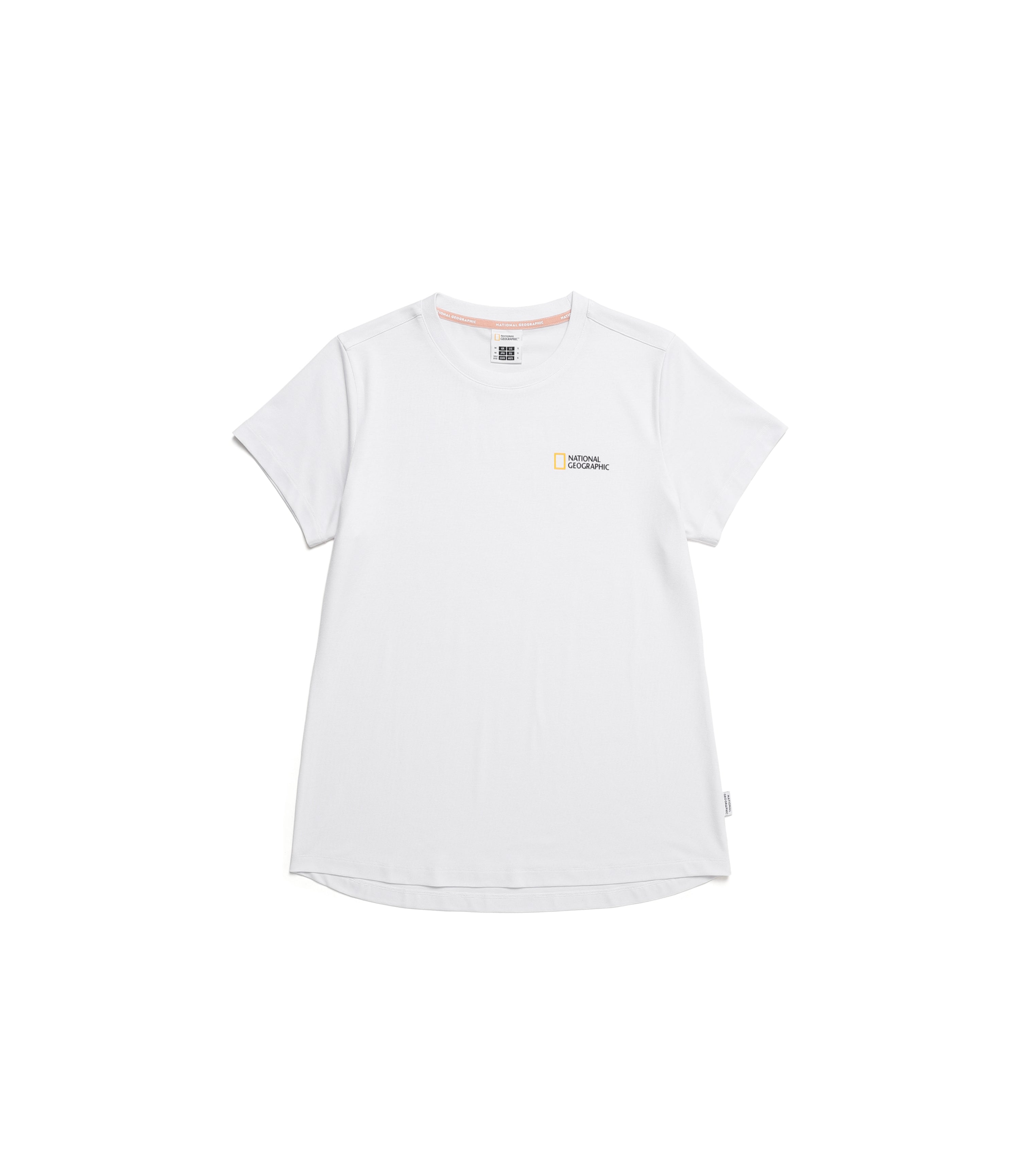 Women's FREERY Mid-Hip Length Short Sleeve Tee<br>WHITE