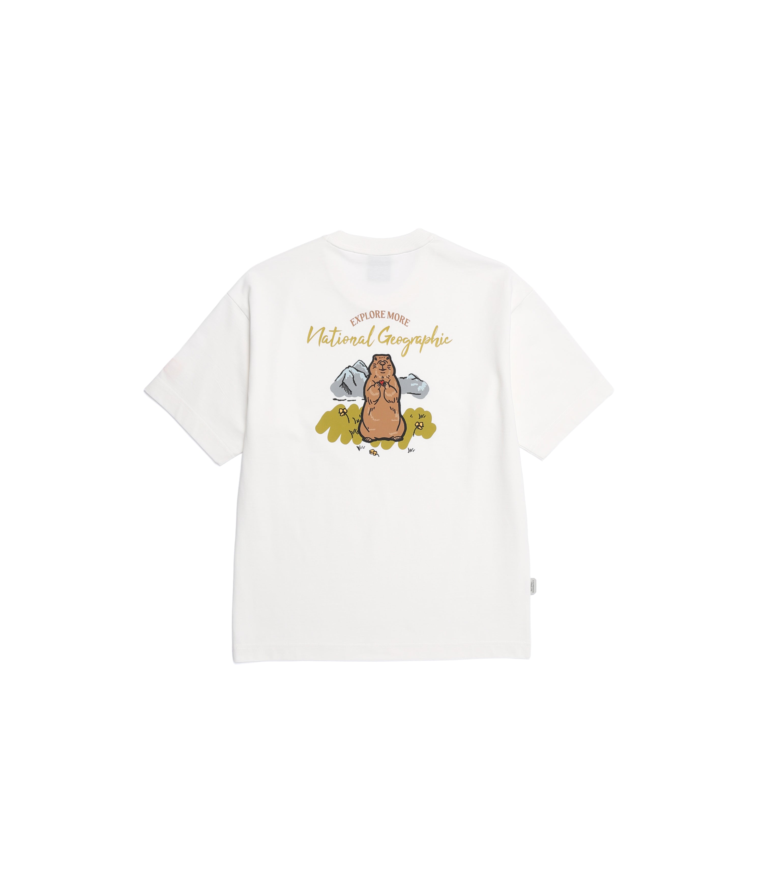 Unisex Animal Graphic Short Sleeve Tee<br>O/WHITE
