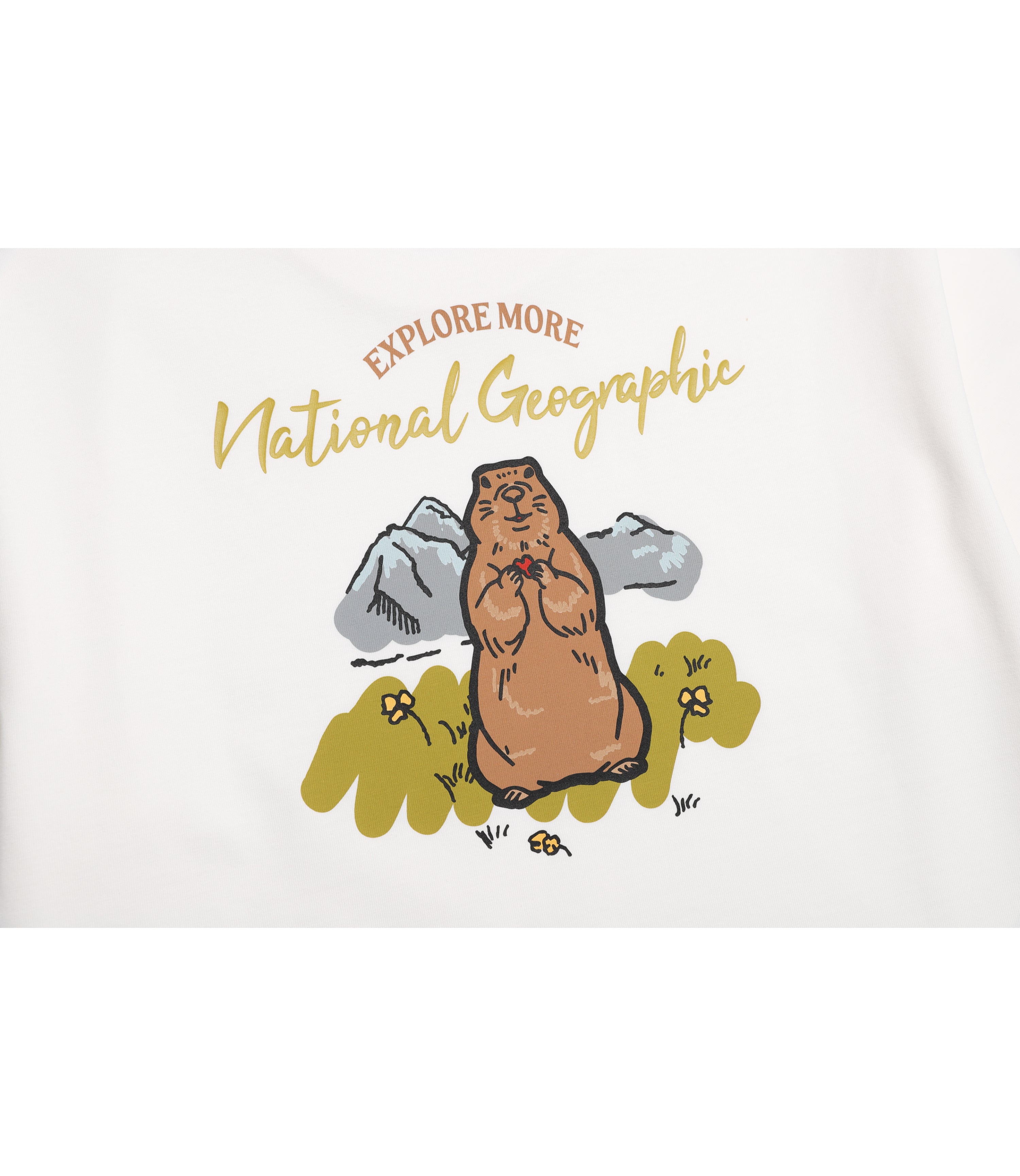 Unisex Animal Graphic Short Sleeve Tee<br>O/WHITE