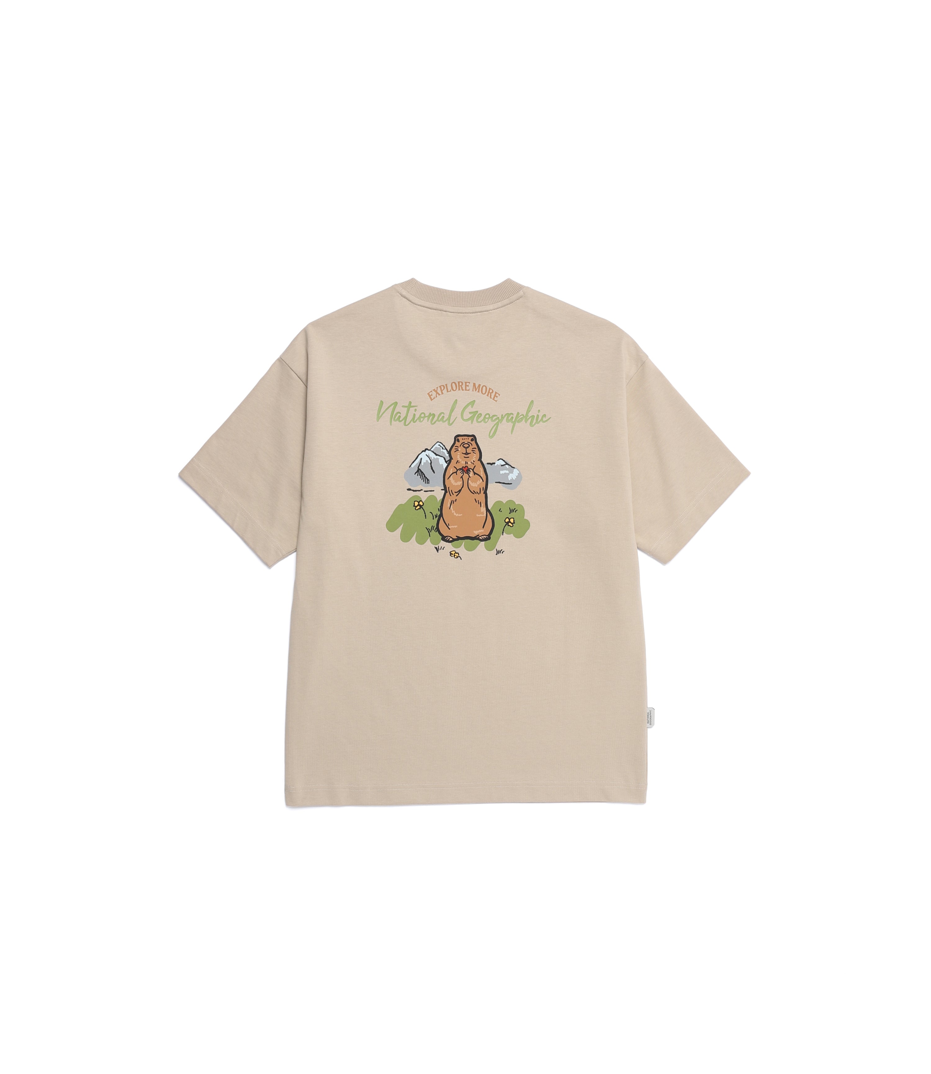 Unisex Animal Graphic Short Sleeve Tee<br>MOURNING BEIGE