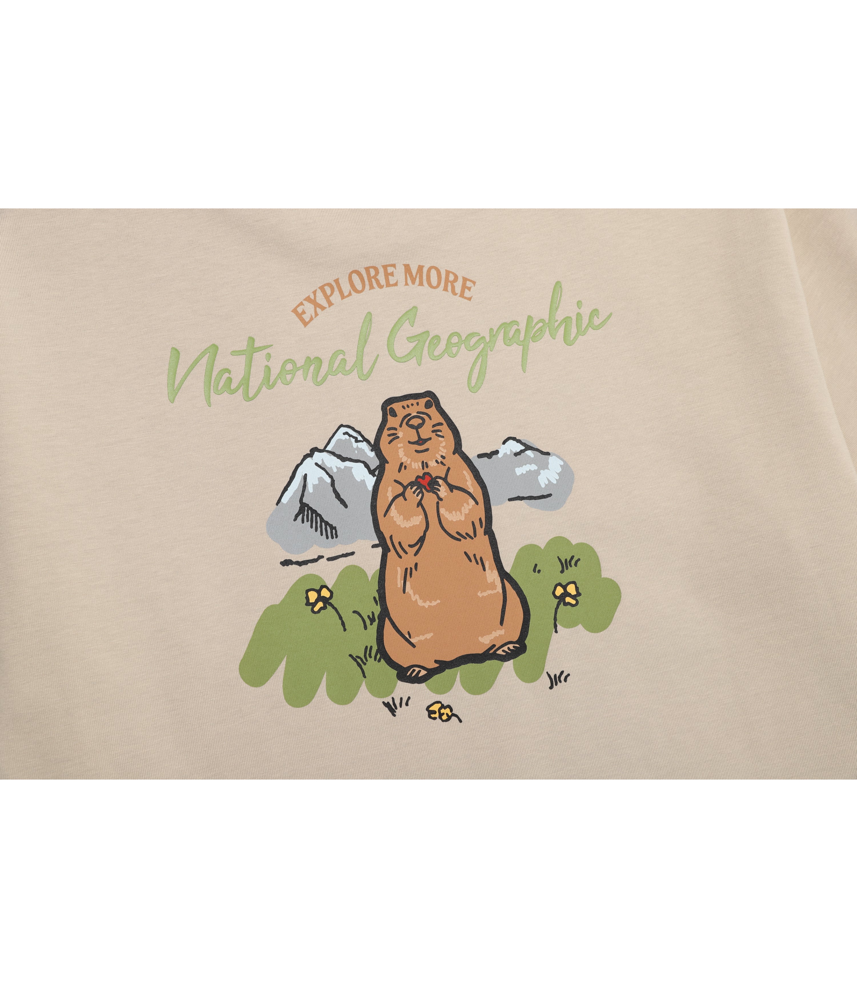 Unisex Animal Graphic Short Sleeve Tee<br>MOURNING BEIGE