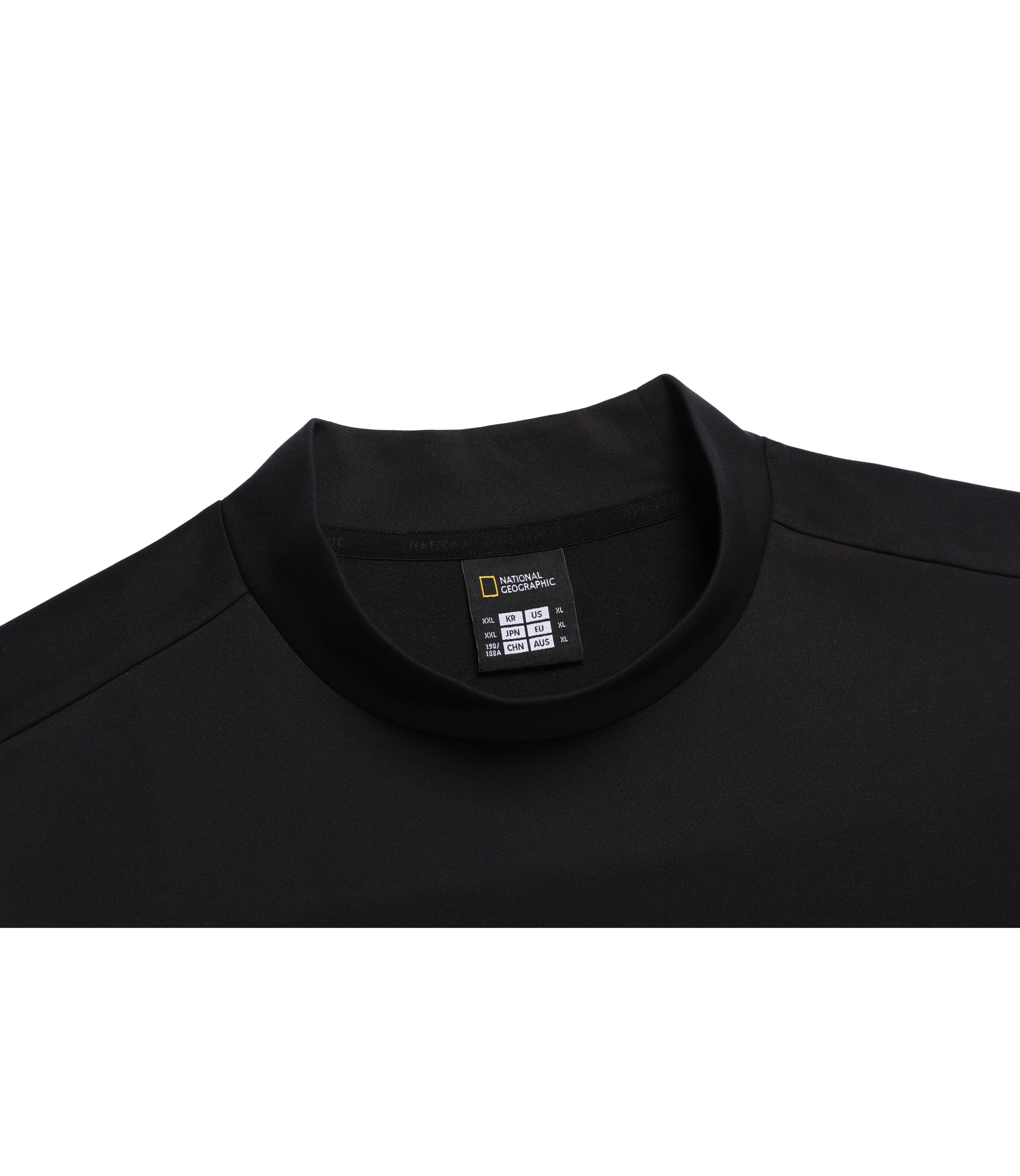 Men's Half-Neck Long Sleeve Tee<br>BLACK
