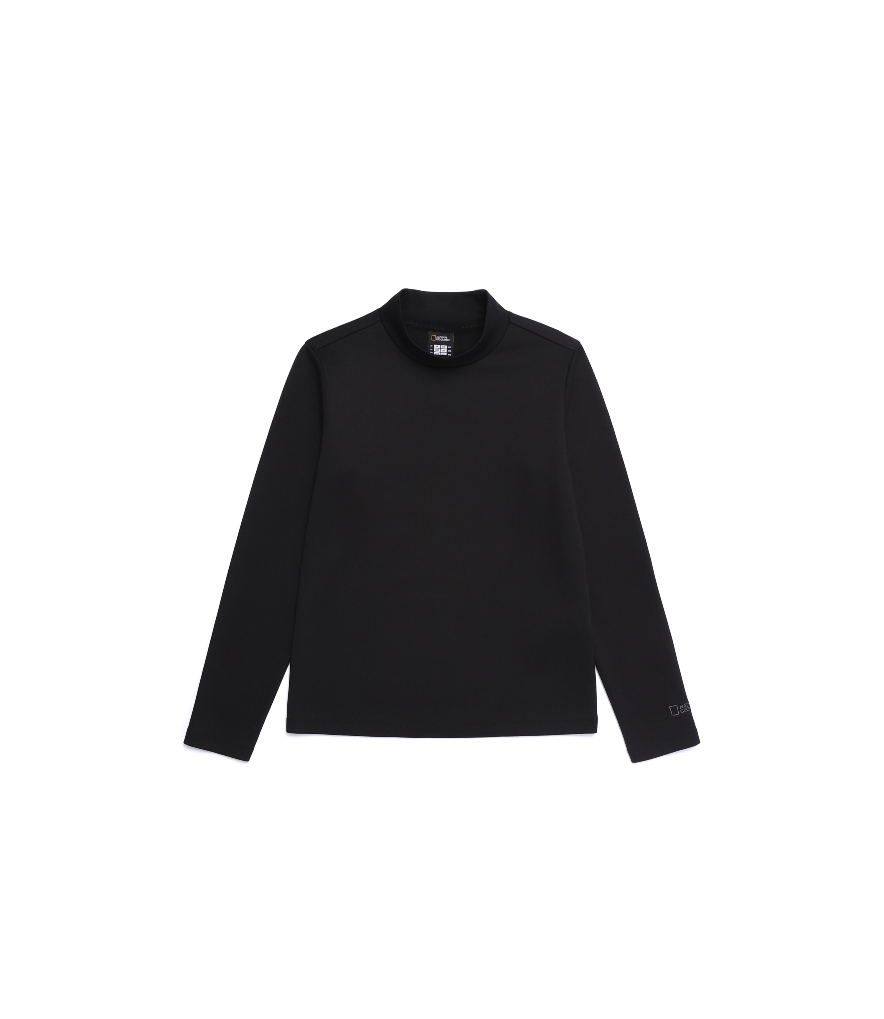 Women's Half-Neck Long Sleeve Tee<br>BLACK