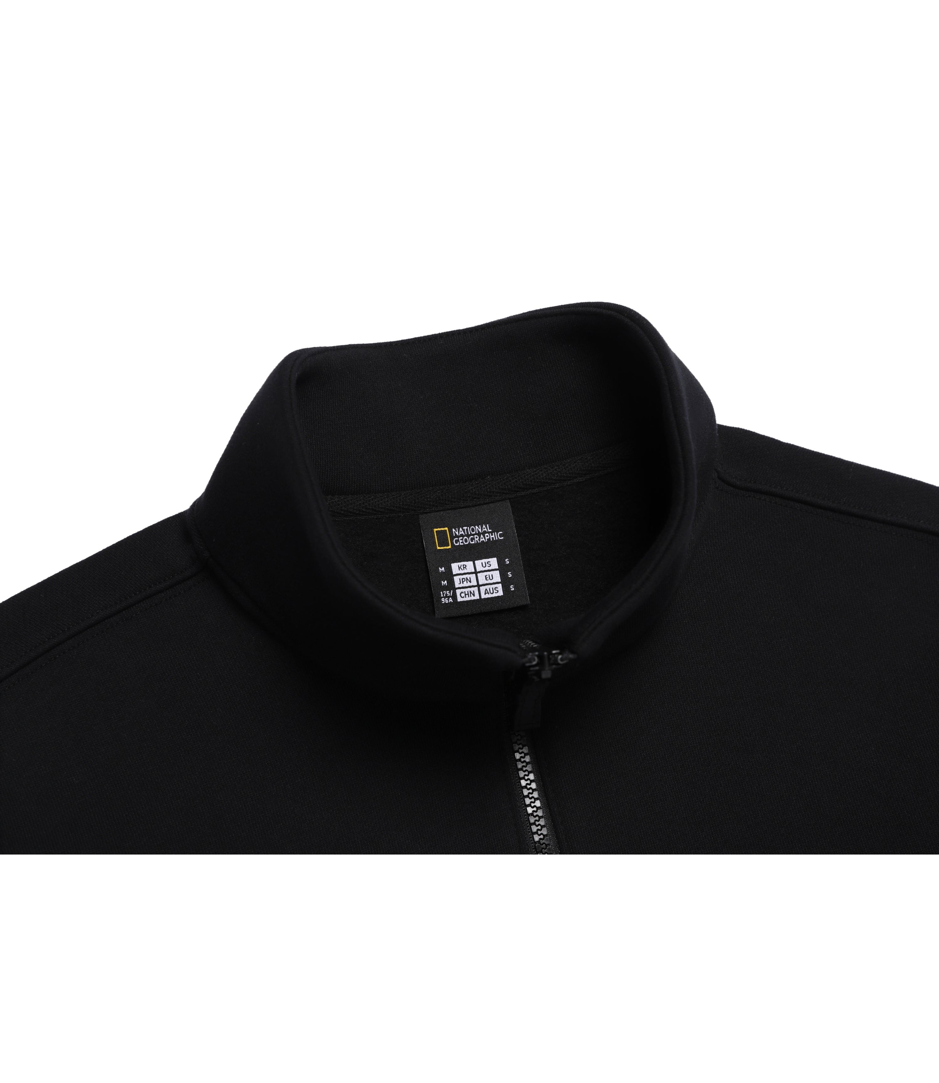 Unisex NRN Three Dimentional Pocket Half Zip-Up Tee<br>BLACK