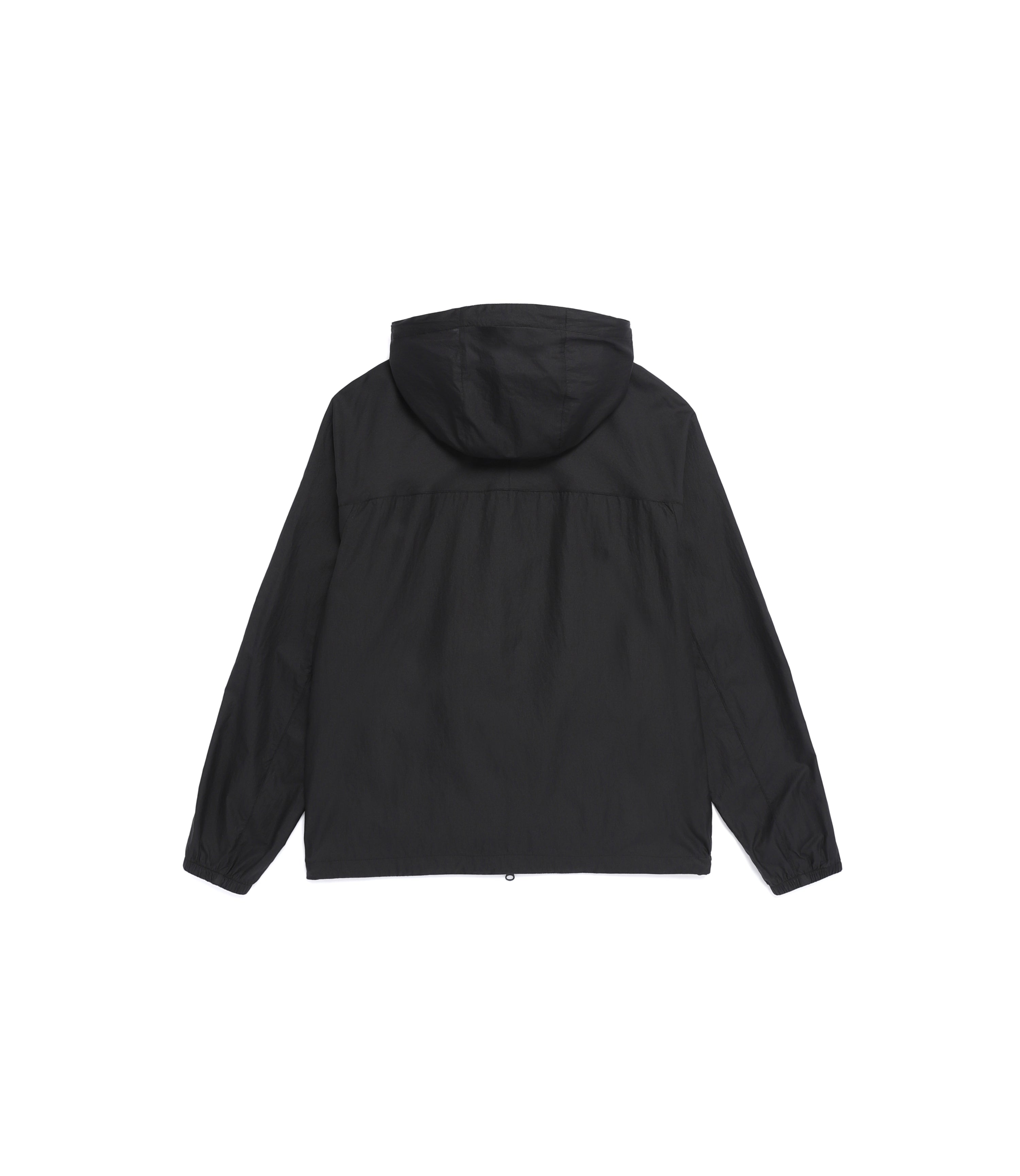 Unisex Light Pack Hooded Full Zip-Up Windbreaker<br>BLACK