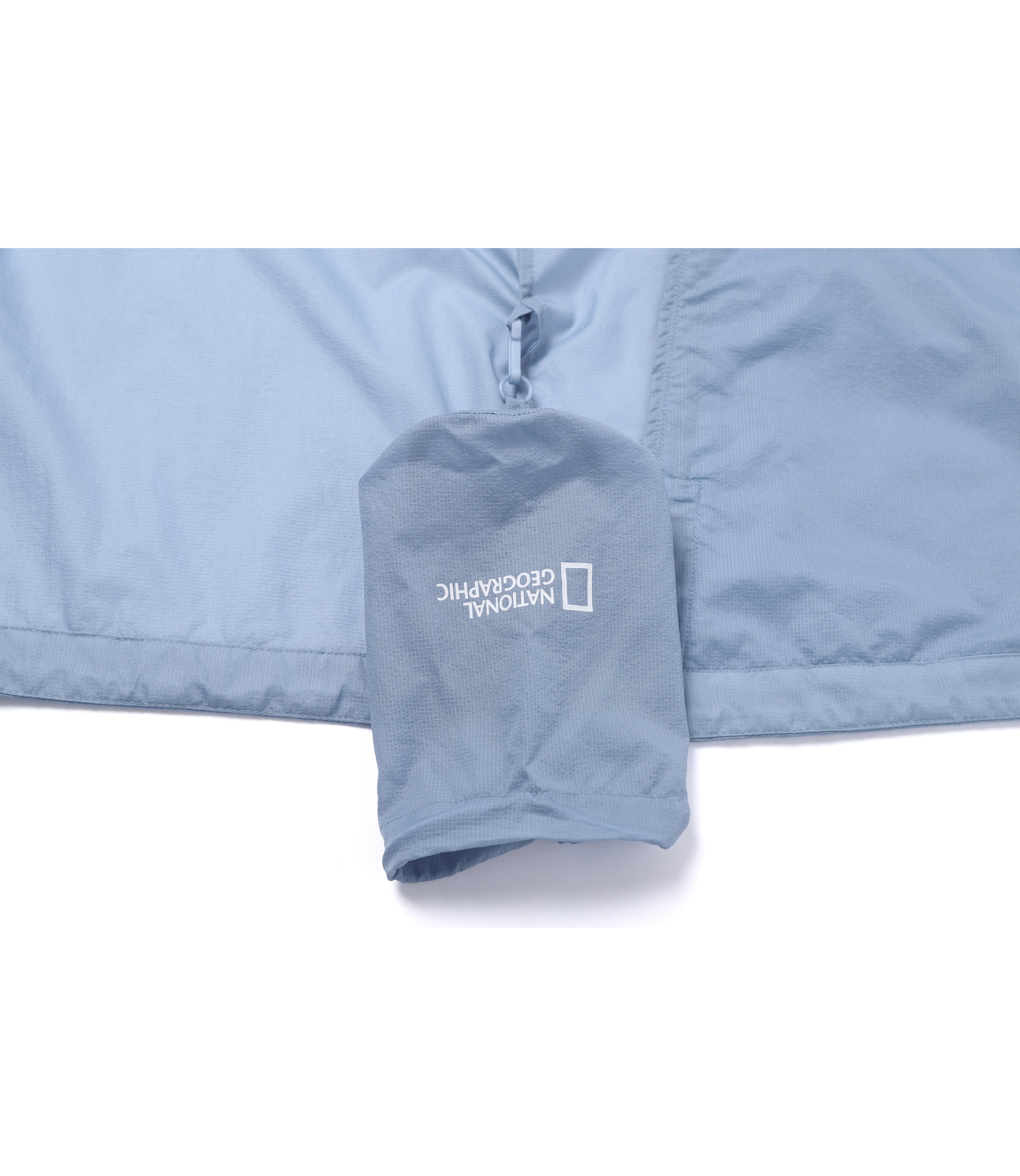 Unisex Light Pack Hooded Full Zip-Up Windbreaker<br>G/BLUE