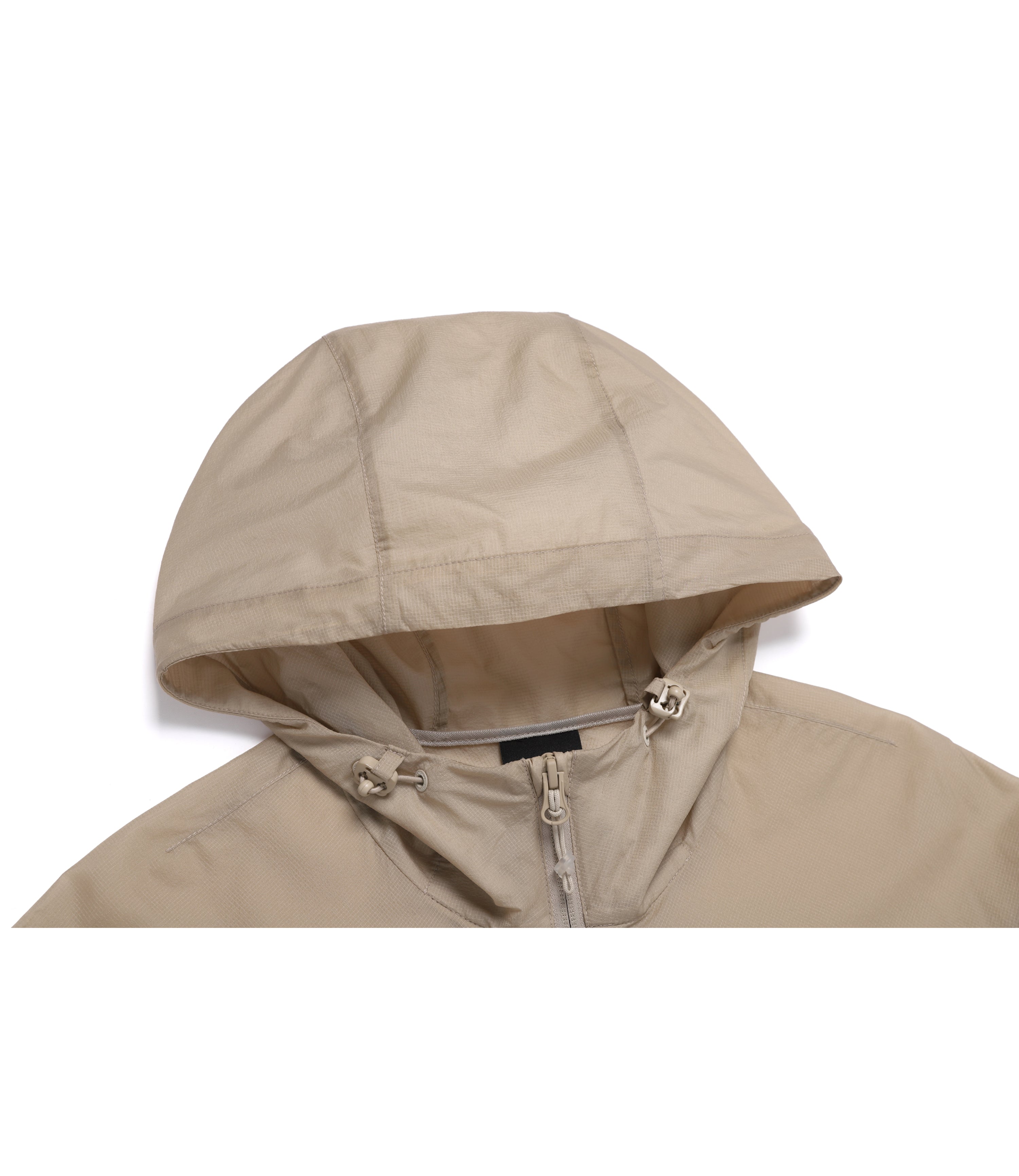 Unisex Light Pack Hooded Full Zip-Up Windbreaker<br>MOURNING BEIGE