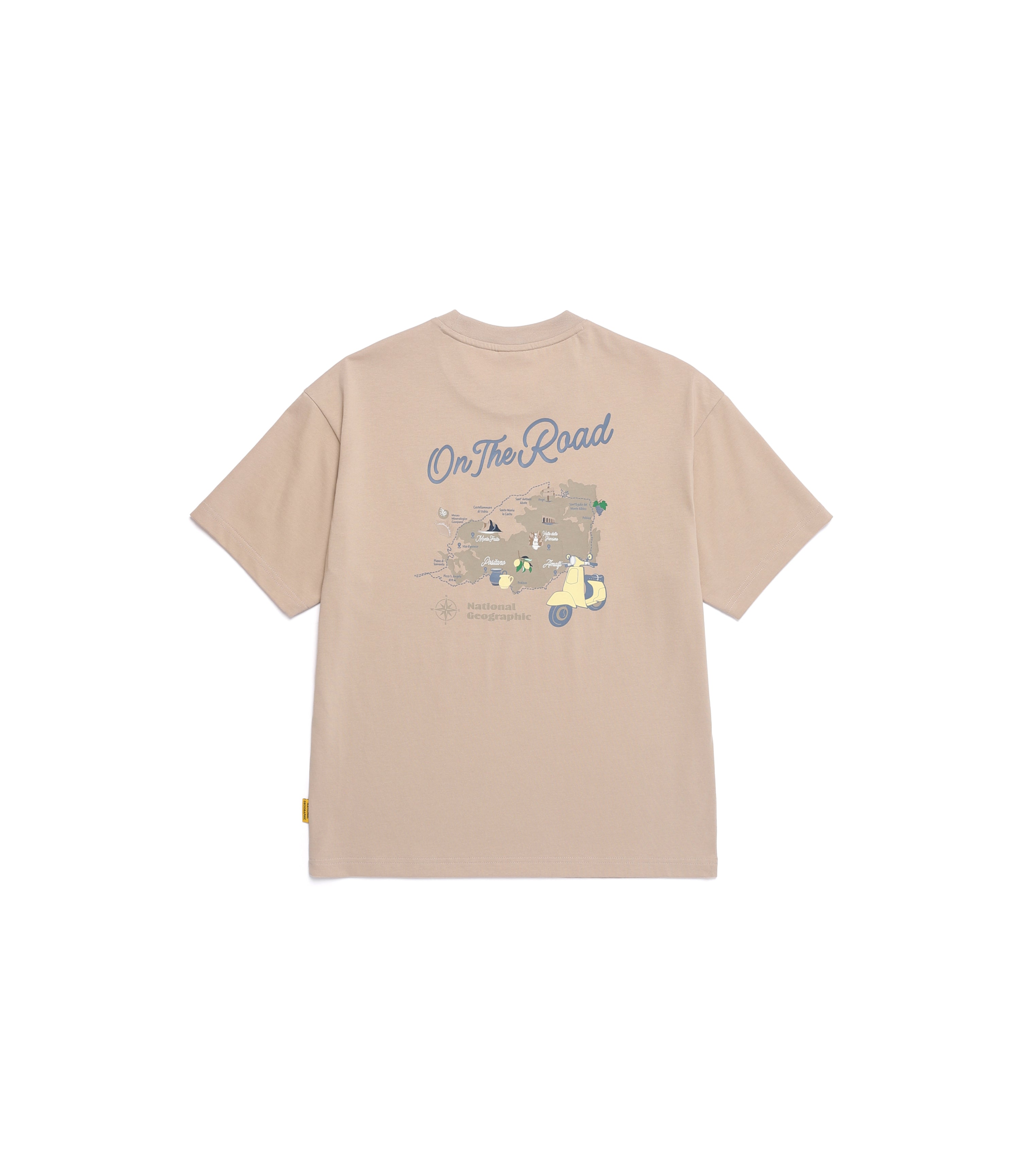 Unisex REGEN ASKIN On The Road Graphic Semi Over Fit Short Sleeve<br>SAND BEIGE