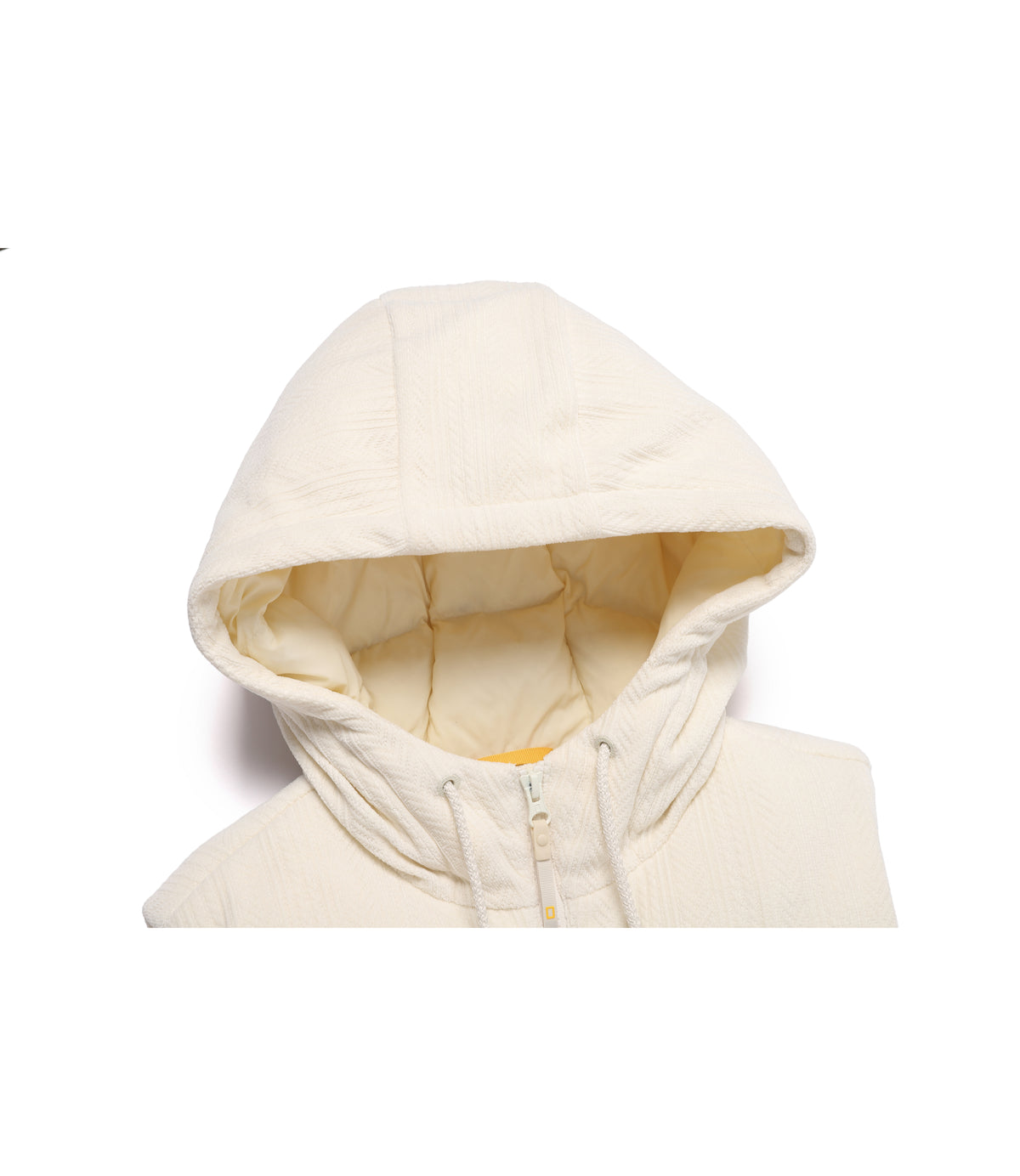 Women's Knit-Like Hooded Duck Down Vest<br>IVORY