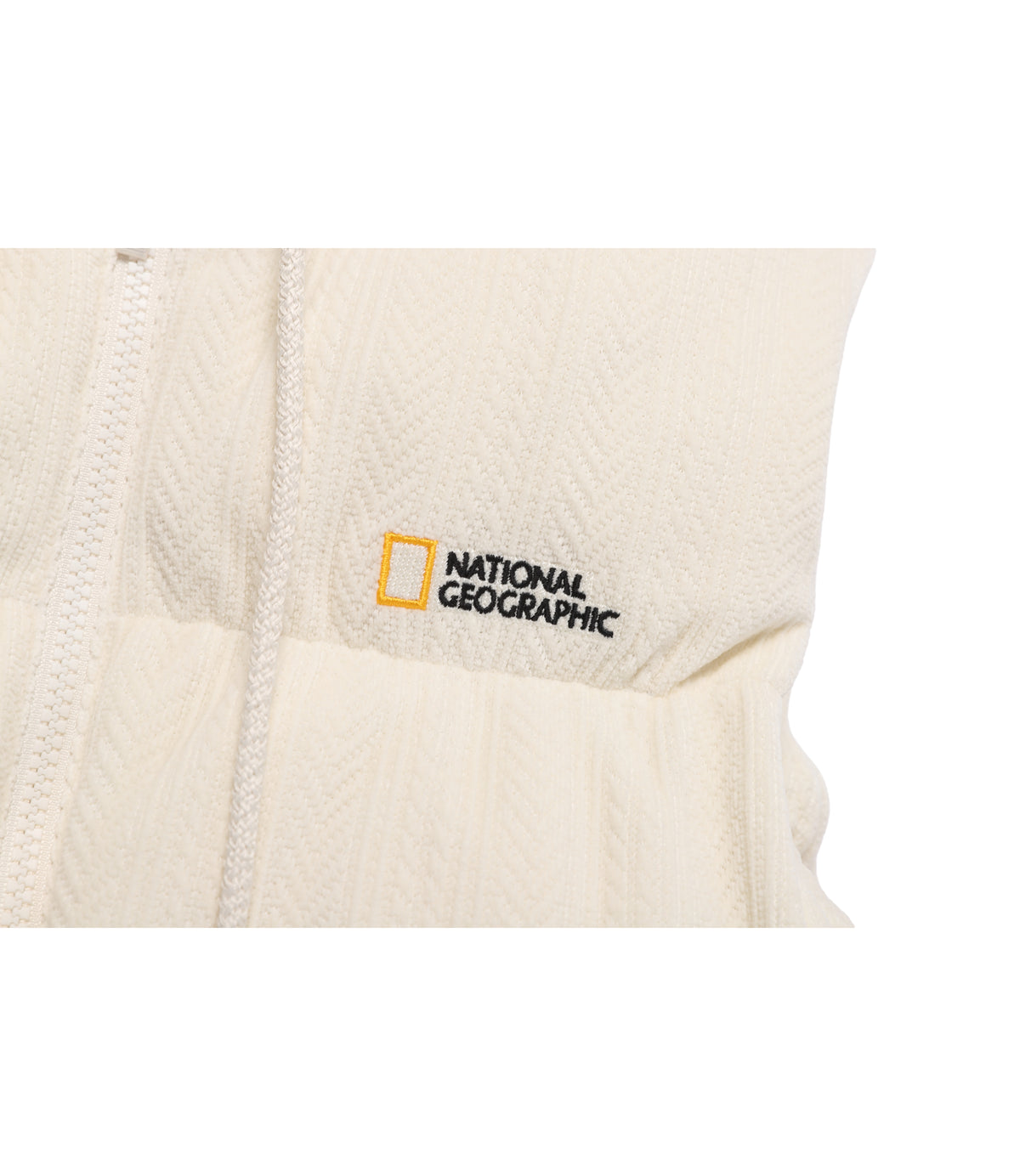 Women's Knit-Like Hooded Duck Down Vest<br>IVORY