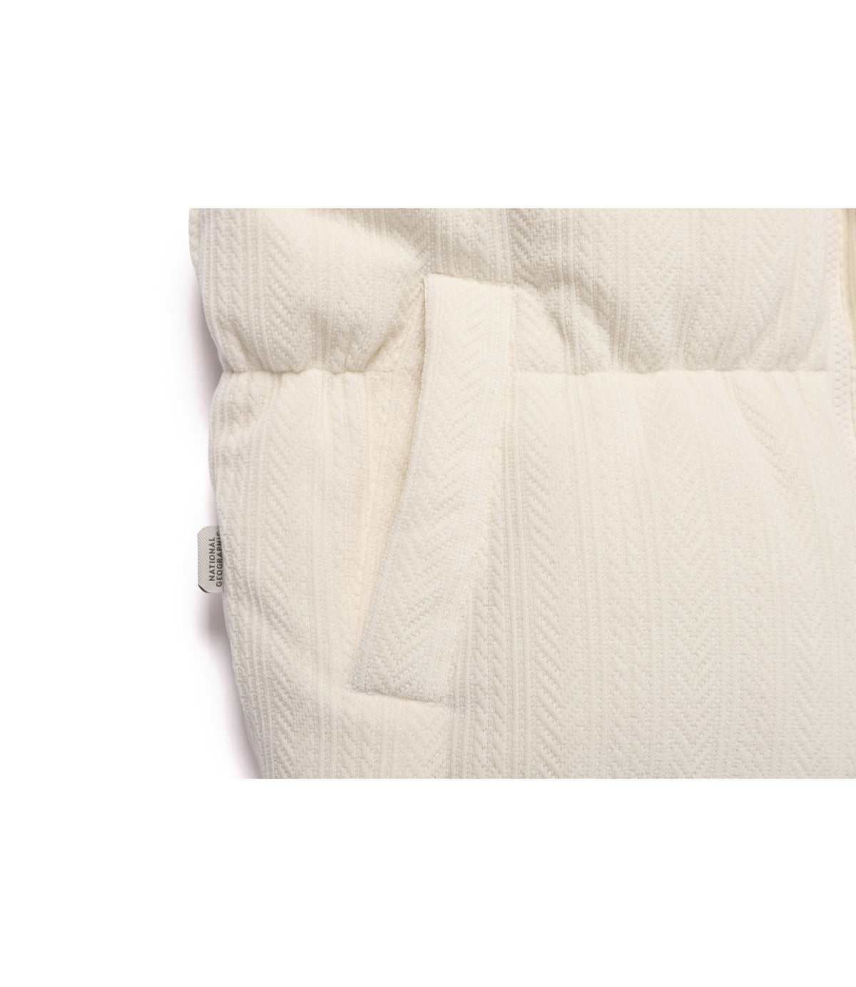 Women's Knit-Like Hooded Duck Down Vest<br>IVORY