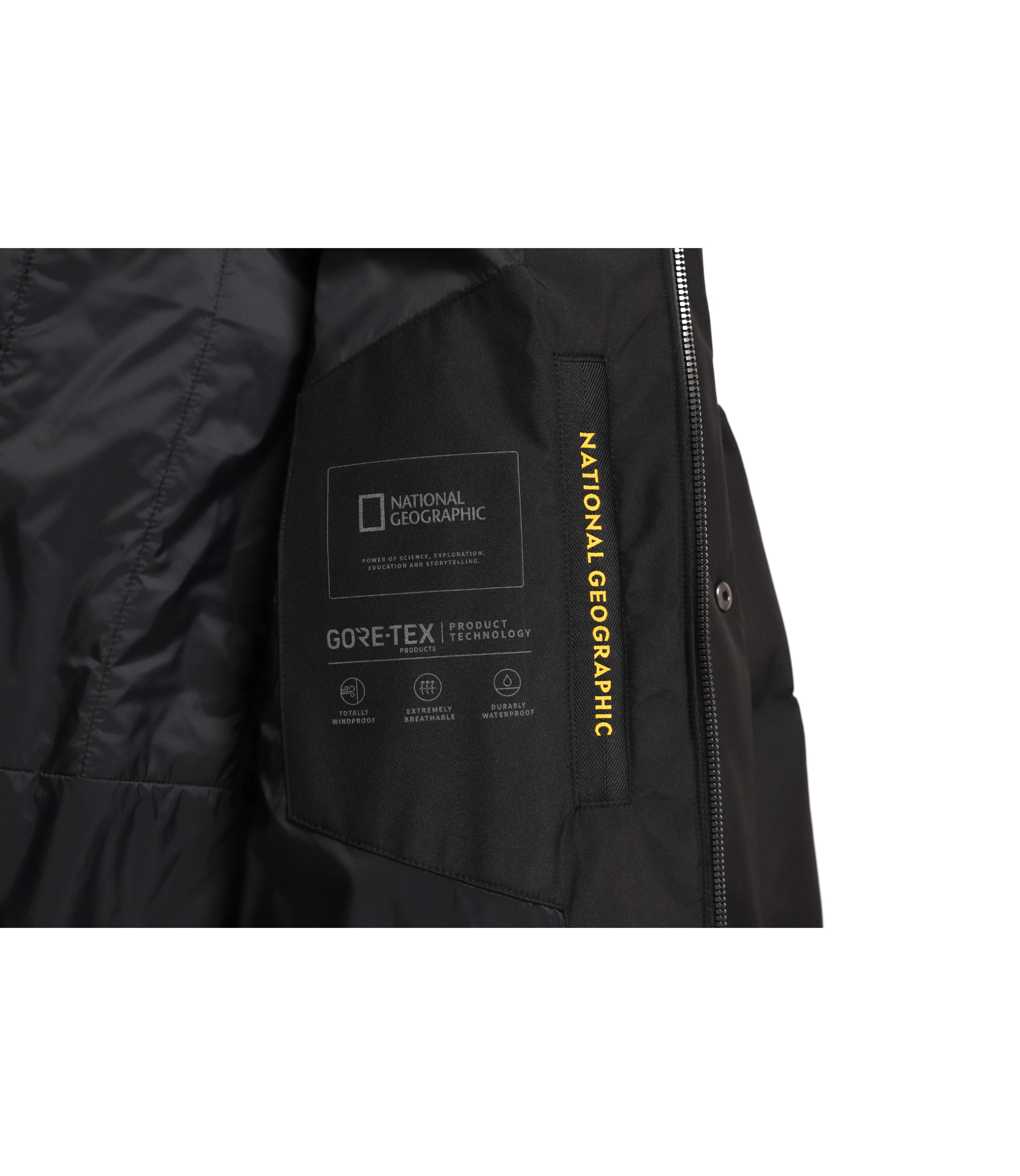 Men's Atlas Windstopper Long Length Goose Down Jacket<br>CARBON BLACK