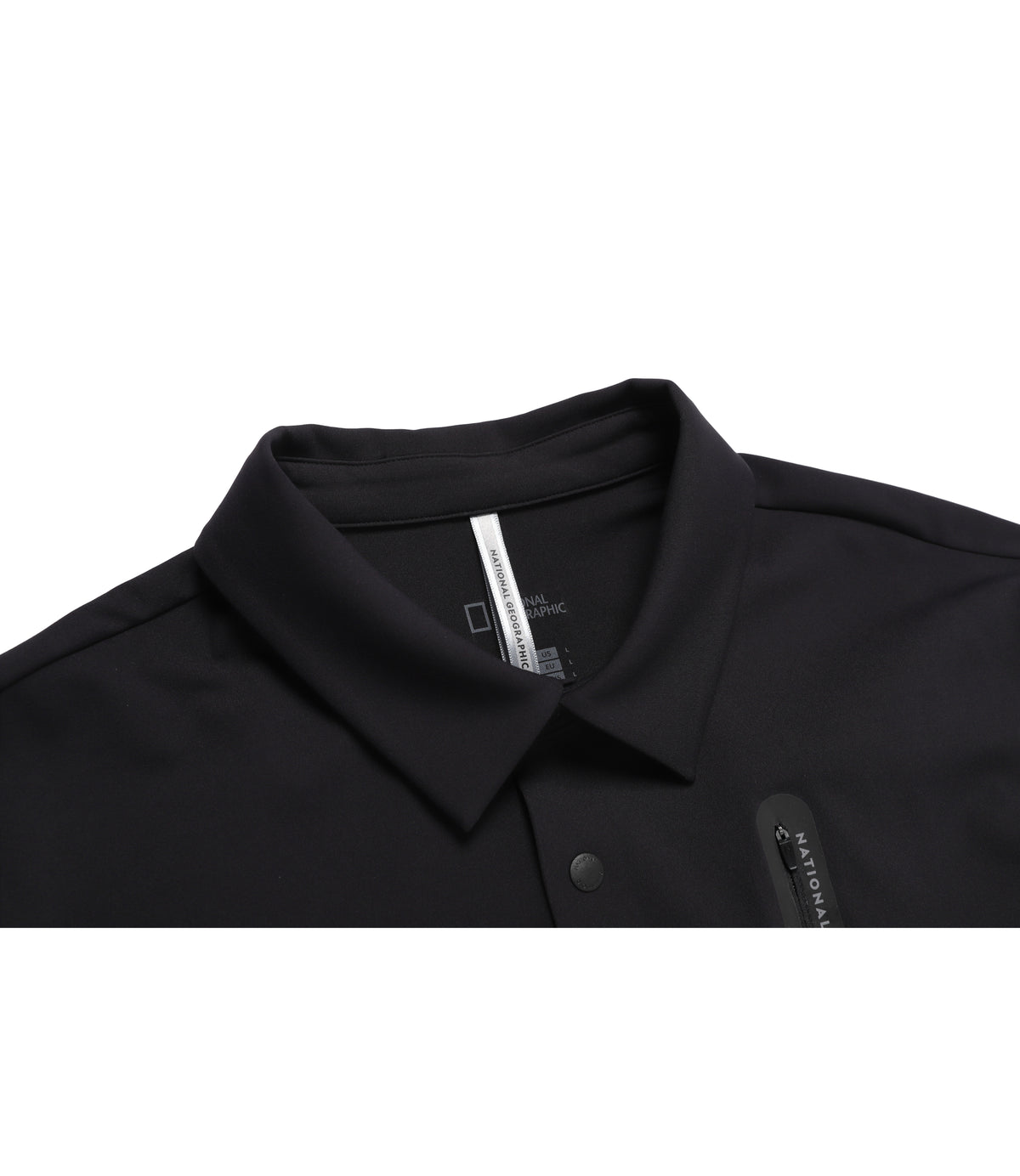 Men's High-Stretch Basic-Fit Long Sleeve Polo Tee<br>BLACK