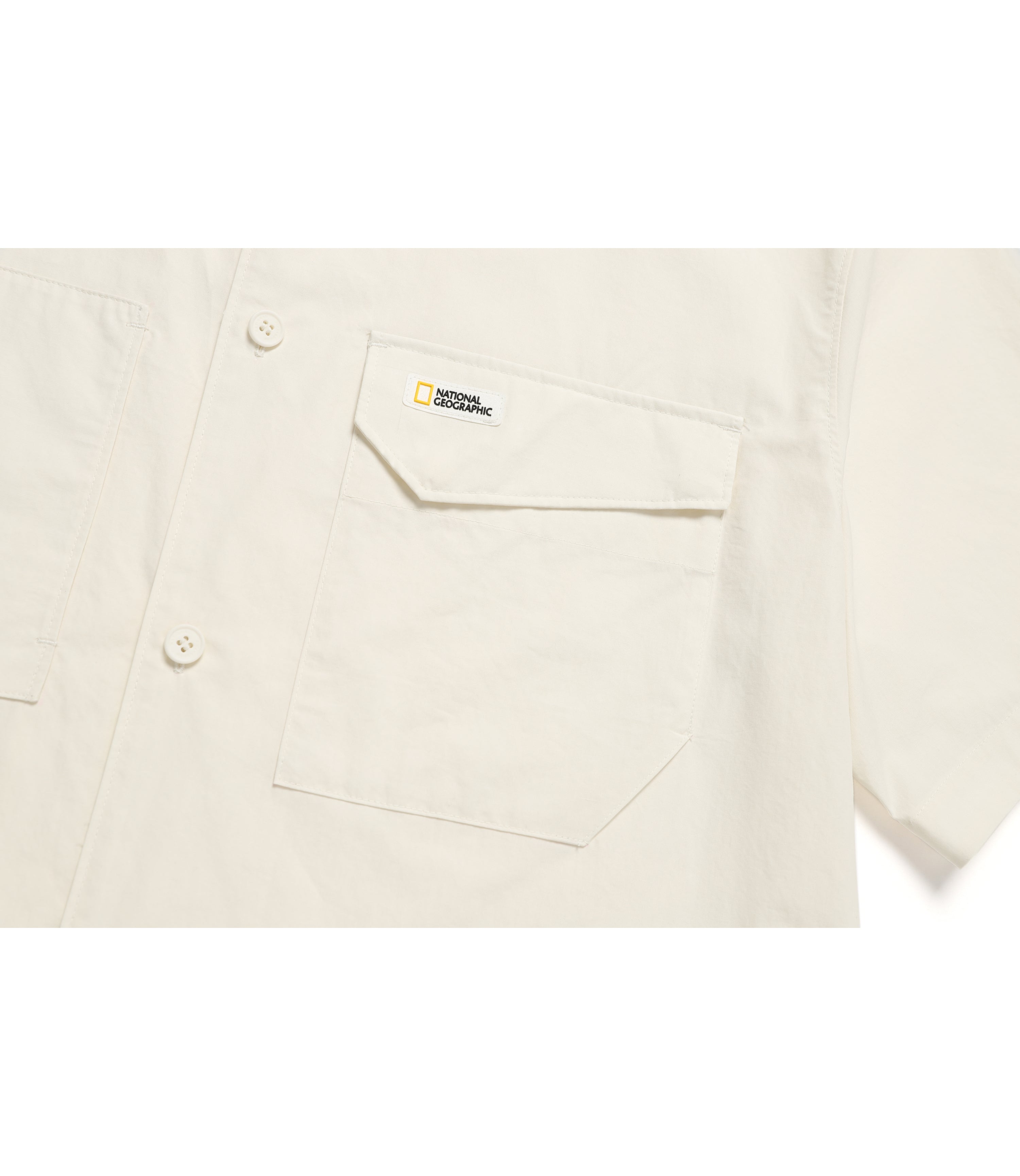 Men's Cotton Pocket Short Sleeve Shirts<br>CRYSTAL BEIGE