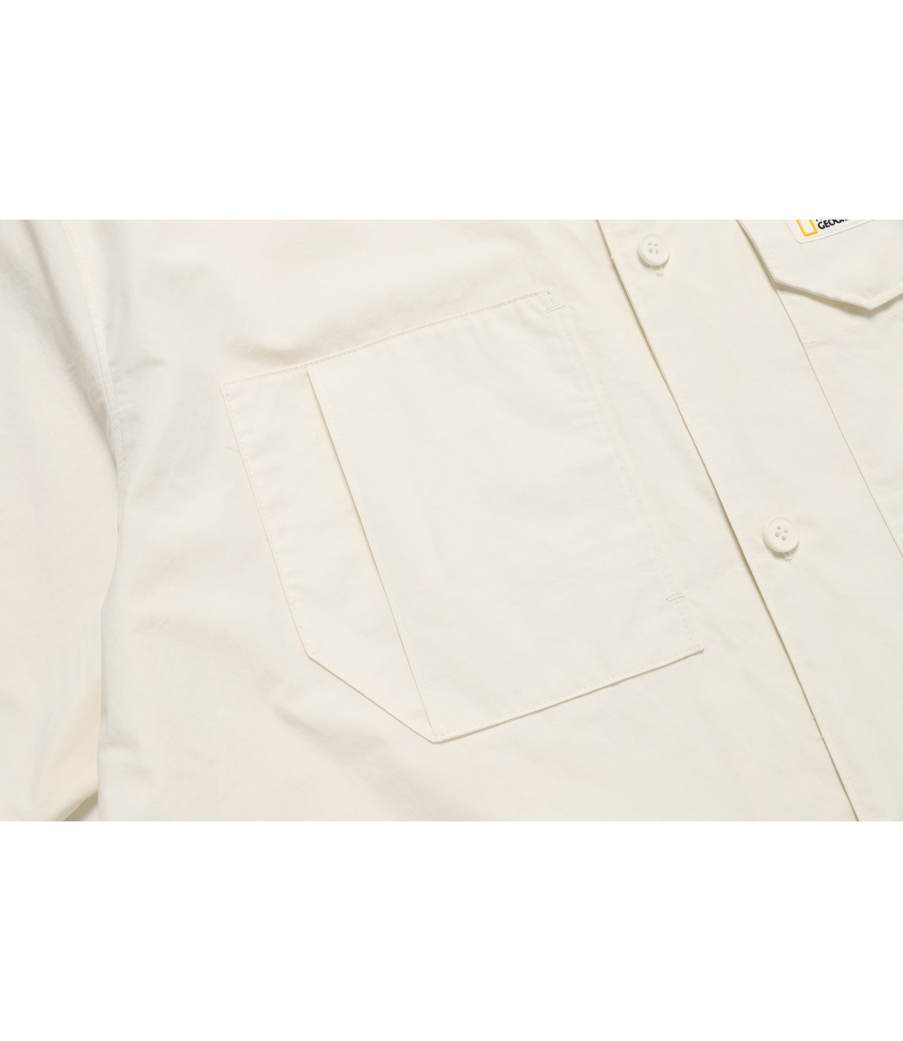 Men's Cotton Pocket Short Sleeve Shirts<br>CRYSTAL BEIGE