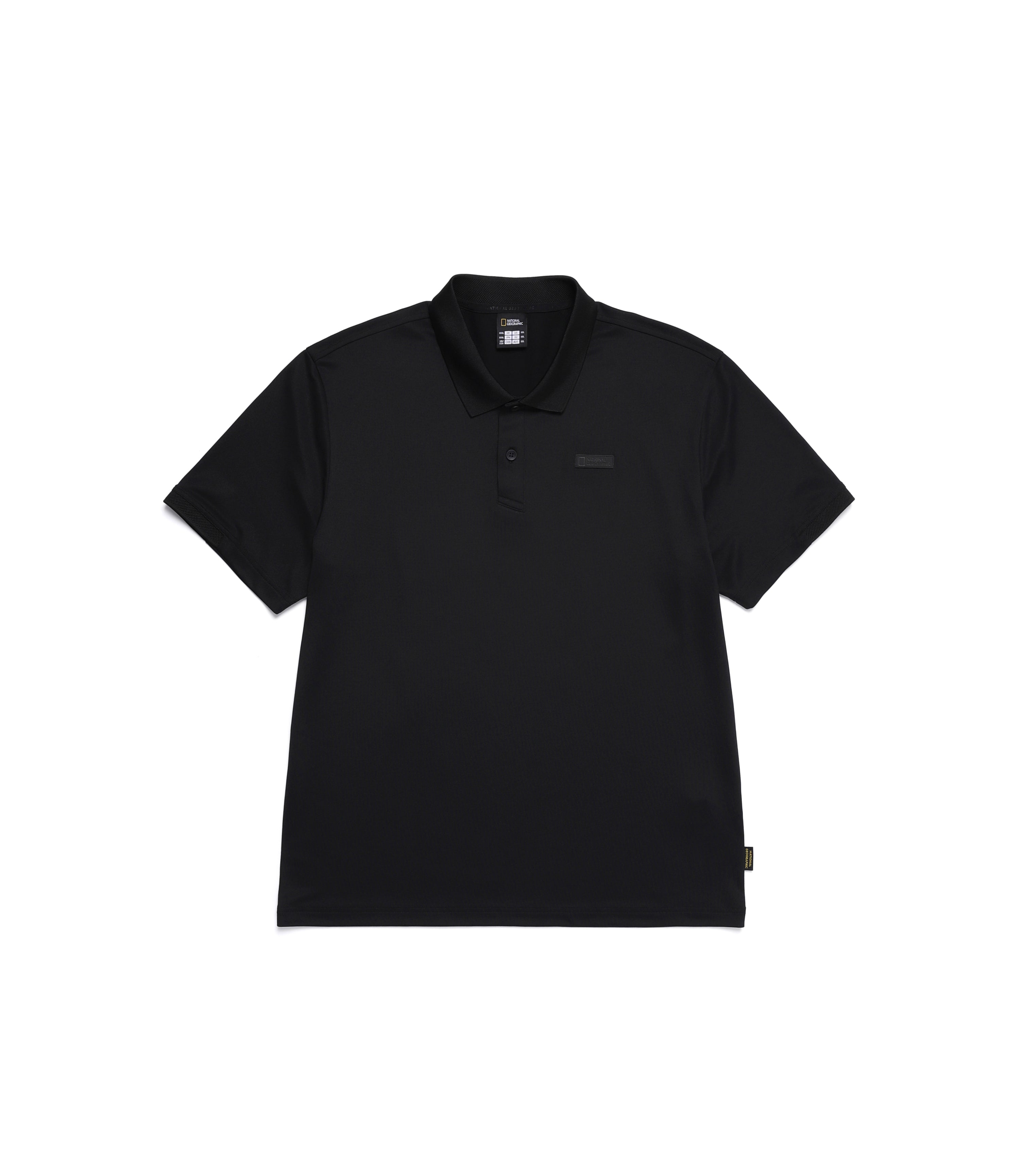 Men's WELLAKA Cooling Basic Fit Pique Collar Tee<br>CARBON BLACK
