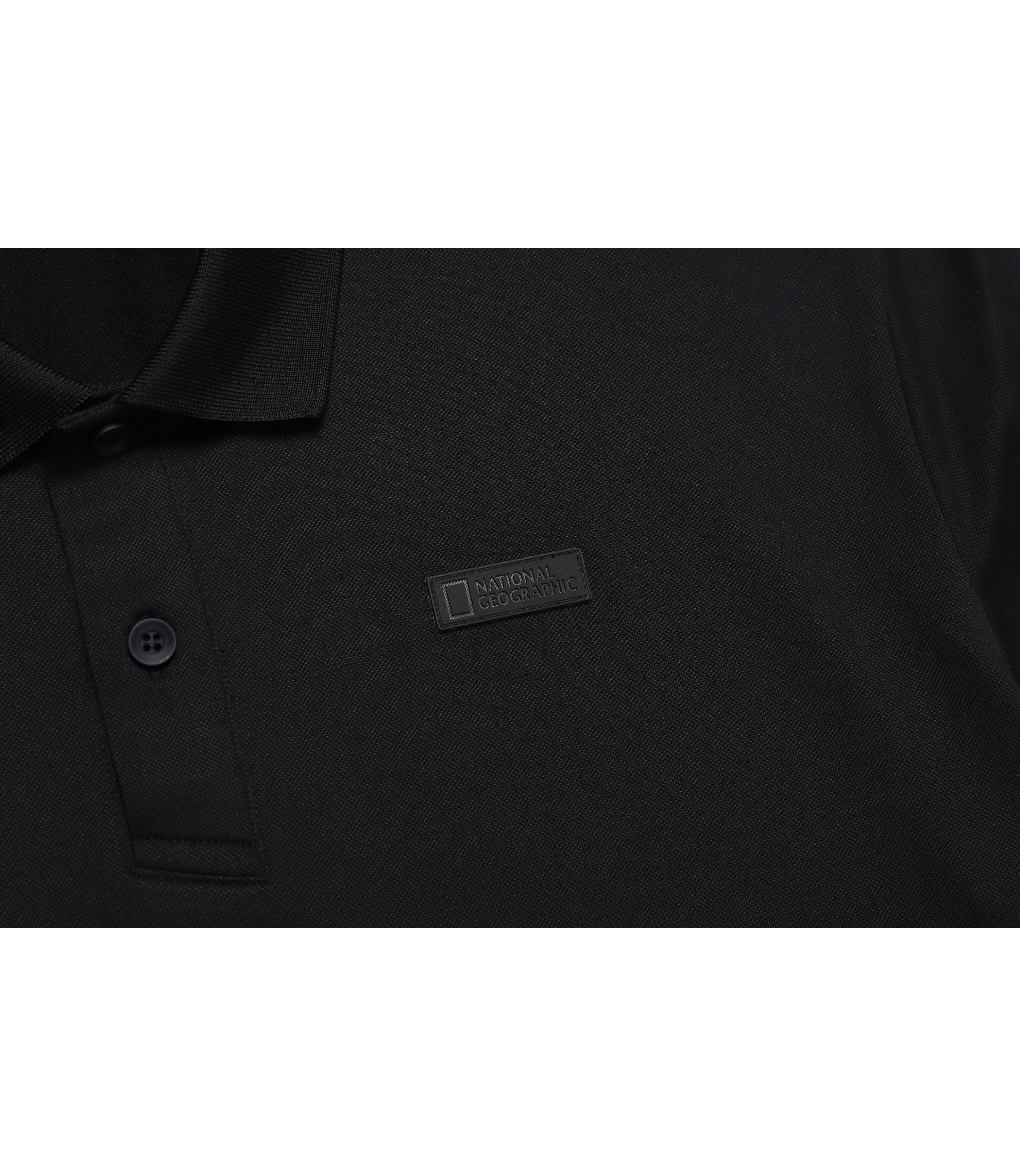 Men's WELLAKA Cooling Basic Fit Pique Collar Tee<br>CARBON BLACK