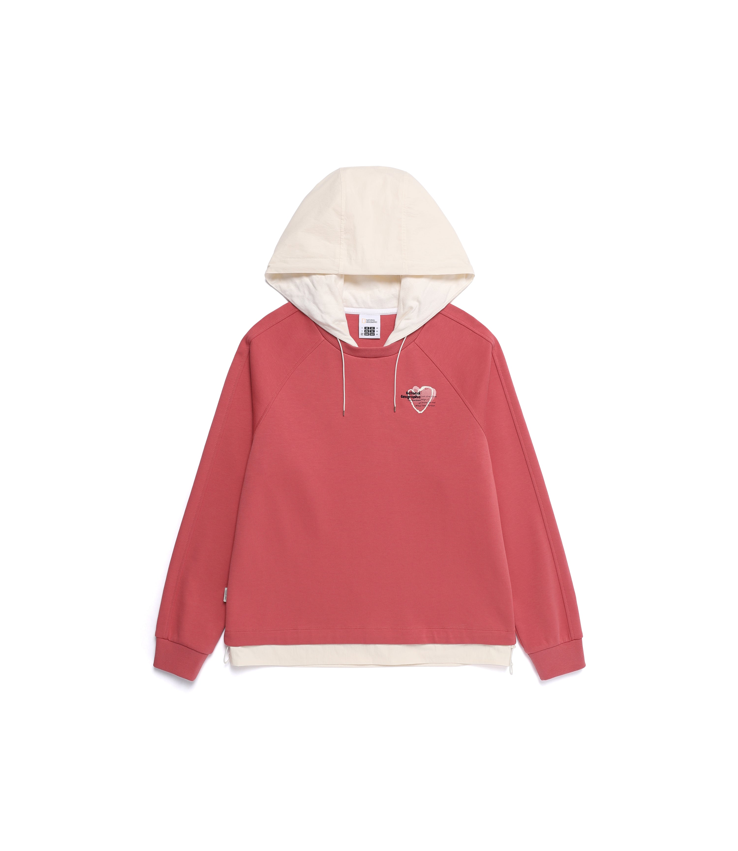 Women's LONTRA Semi-Over Fit Hybrid Hoodie<br>ROSE