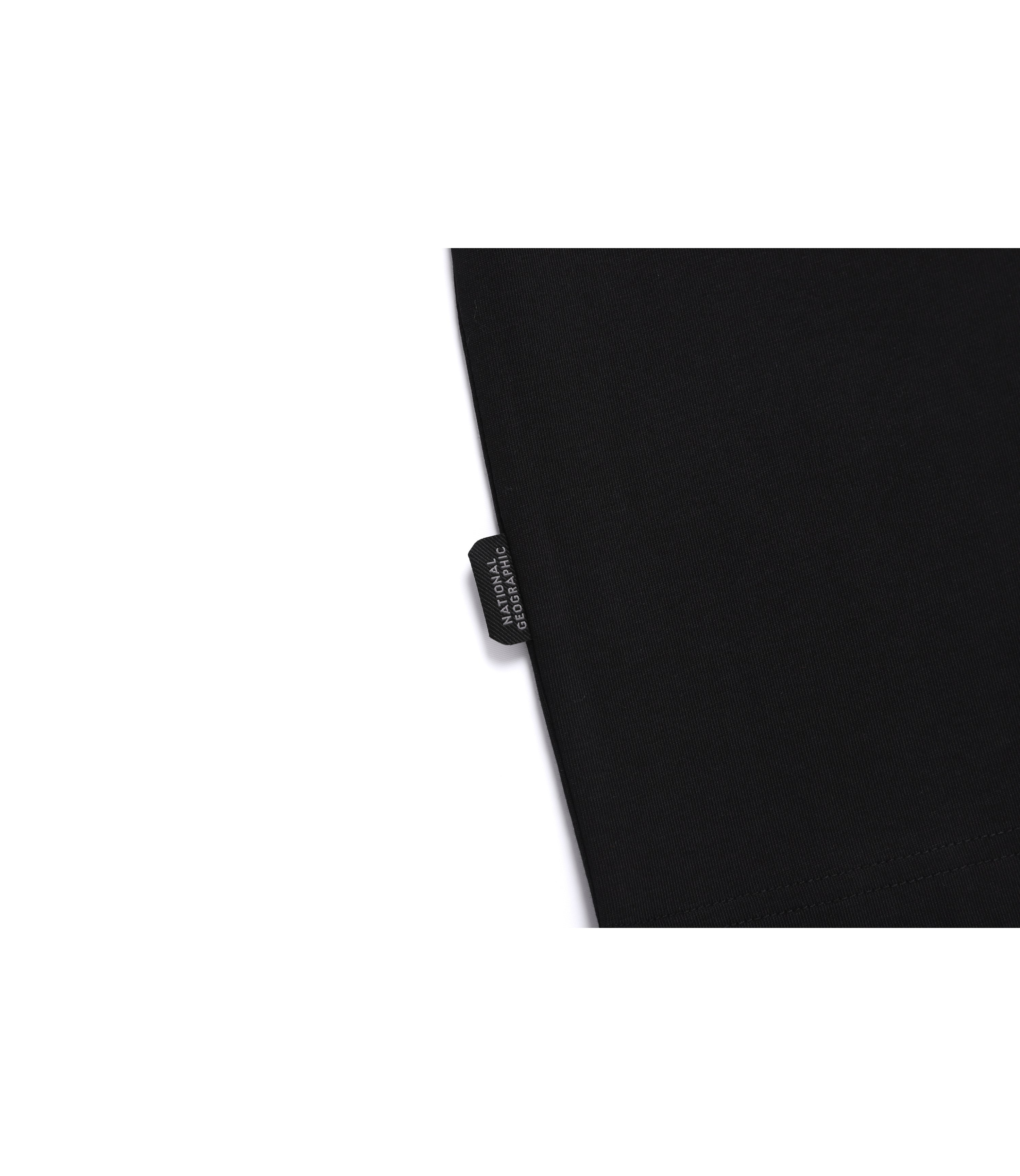 Unisex Semi-Over Fit Graphic Short Sleeve Tee<br>BLACK