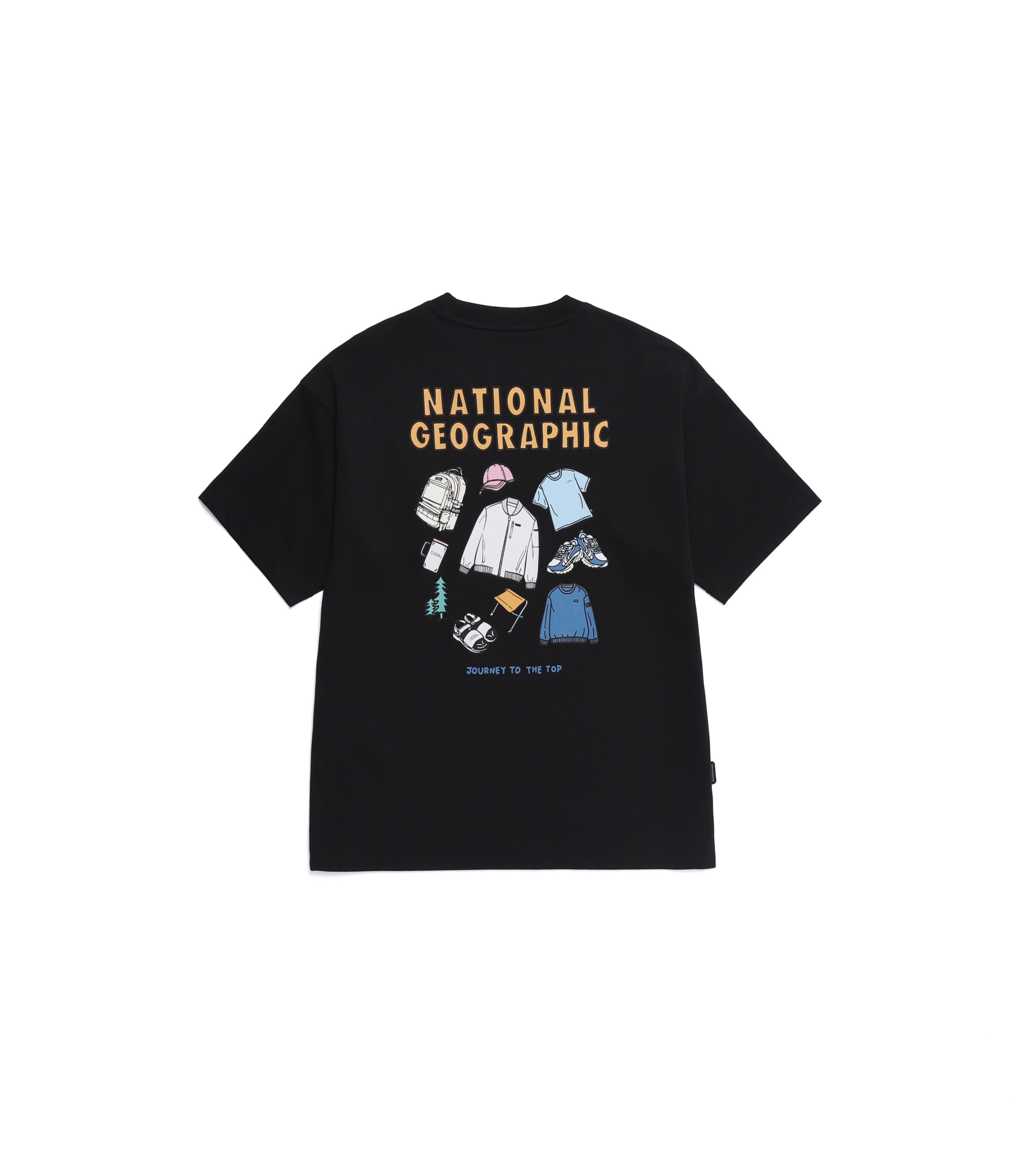 Unisex Semi-Over Fit Graphic Short Sleeve Tee<br>BLACK