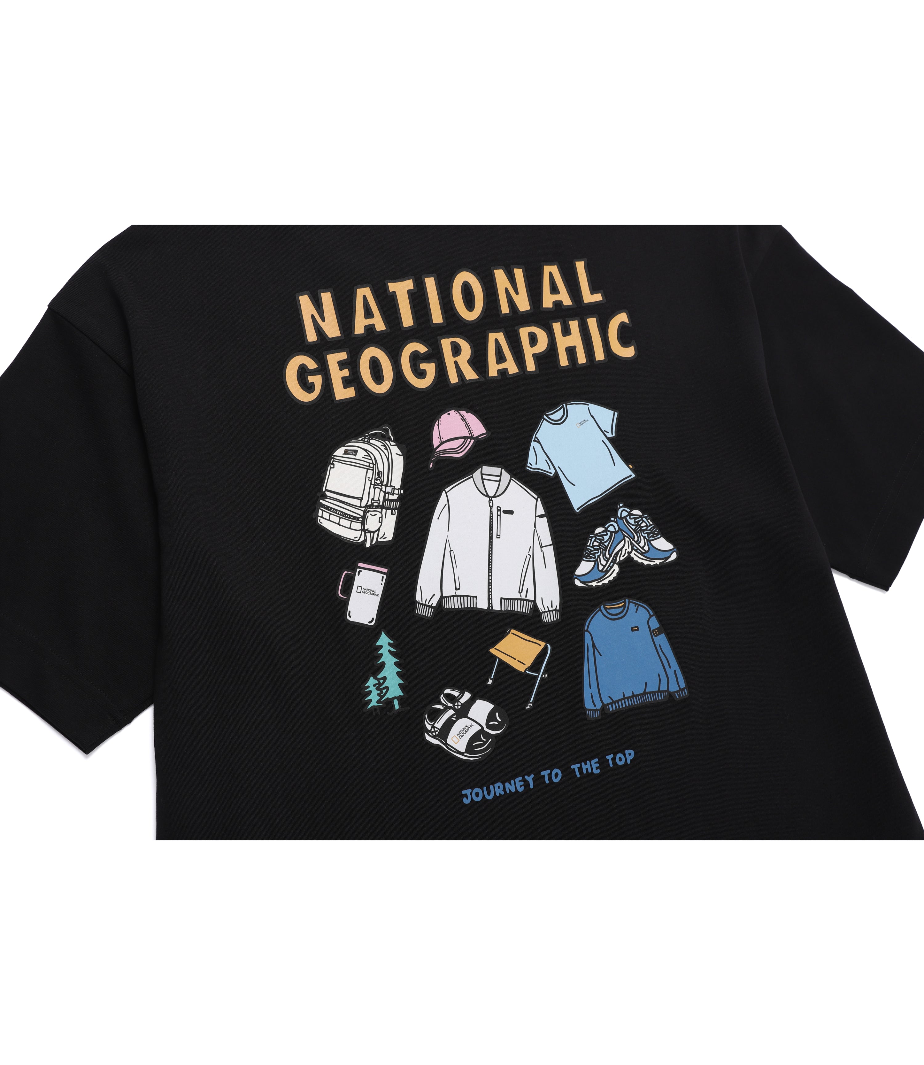 Unisex Semi-Over Fit Graphic Short Sleeve Tee<br>BLACK