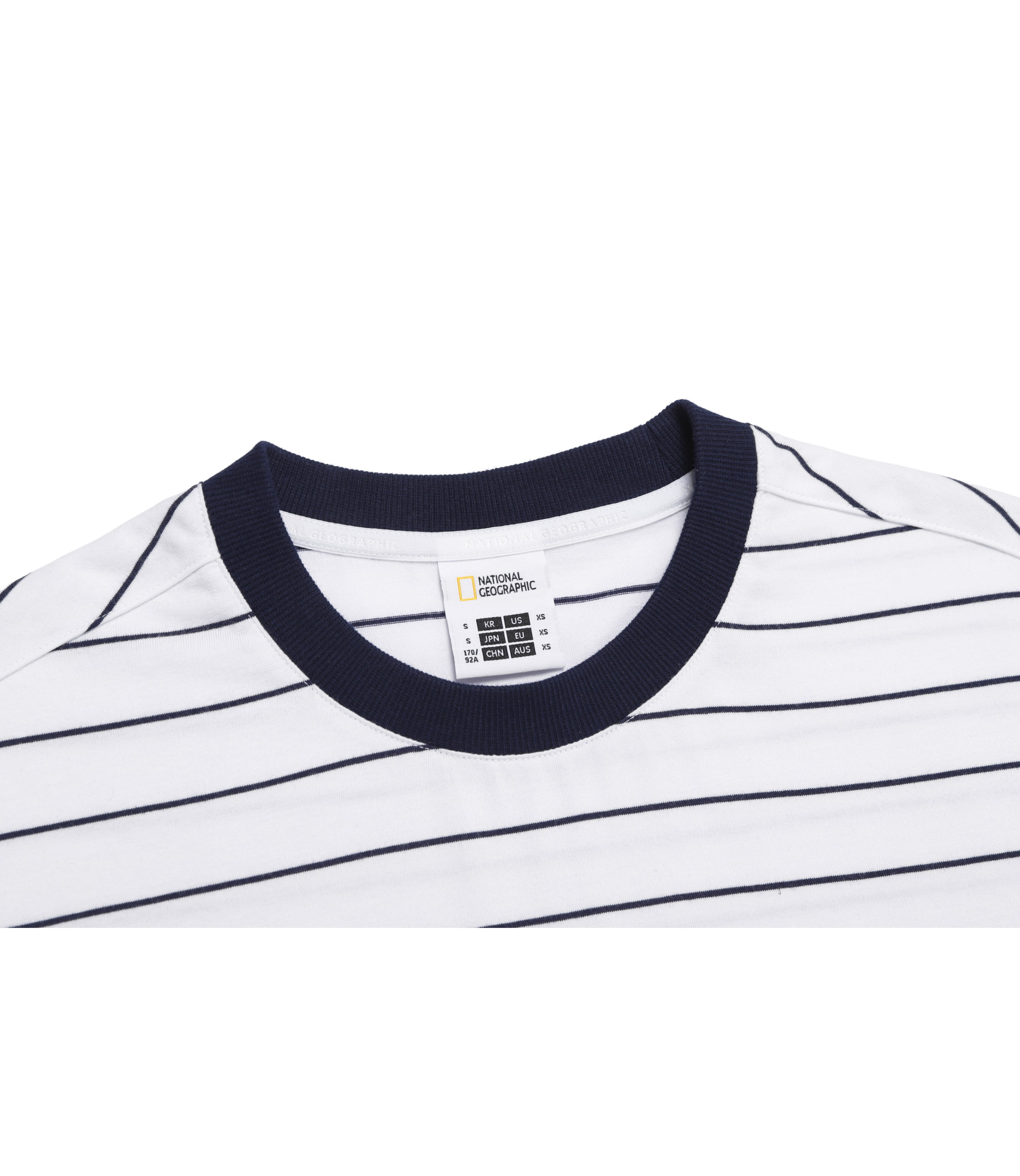 Unisex Stripe Semi-Overfit Short Sleeve Tee<br>NAVY