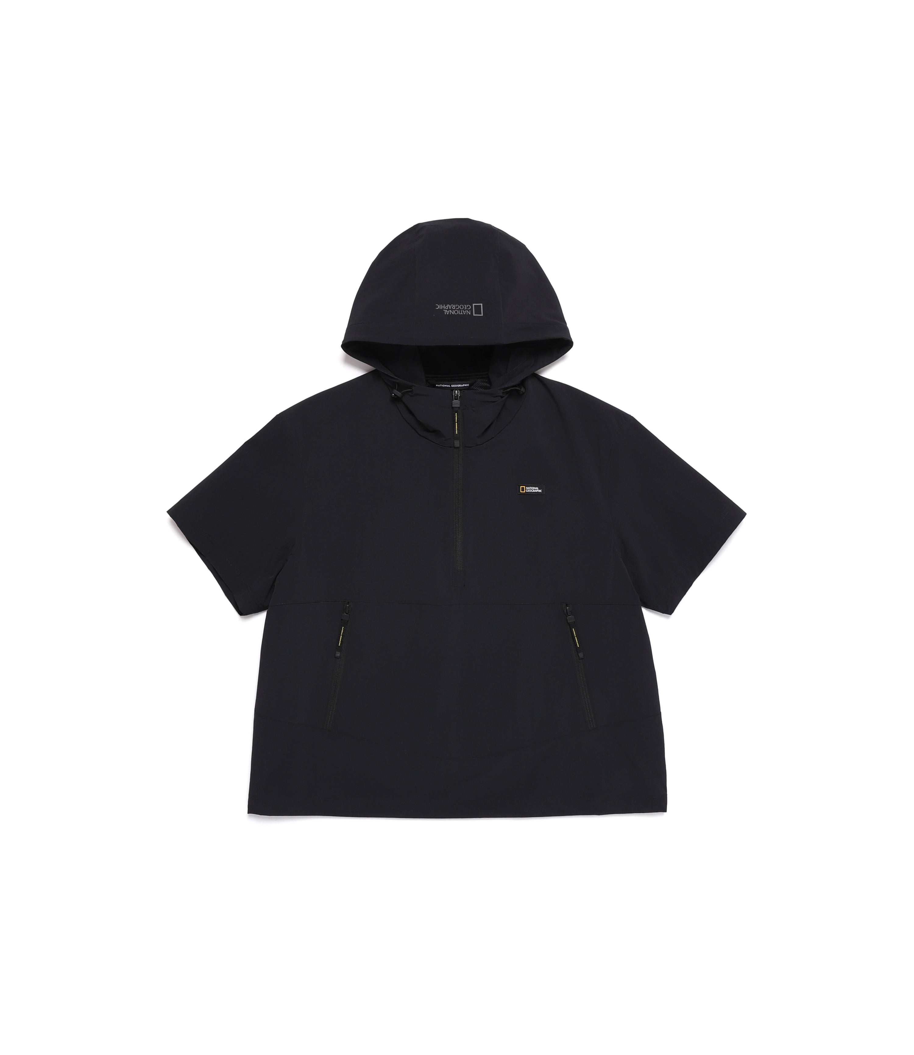 Unisex ADELIE Light Woven Stretch Short Sleeve Anorak<br>CARBON BLACK